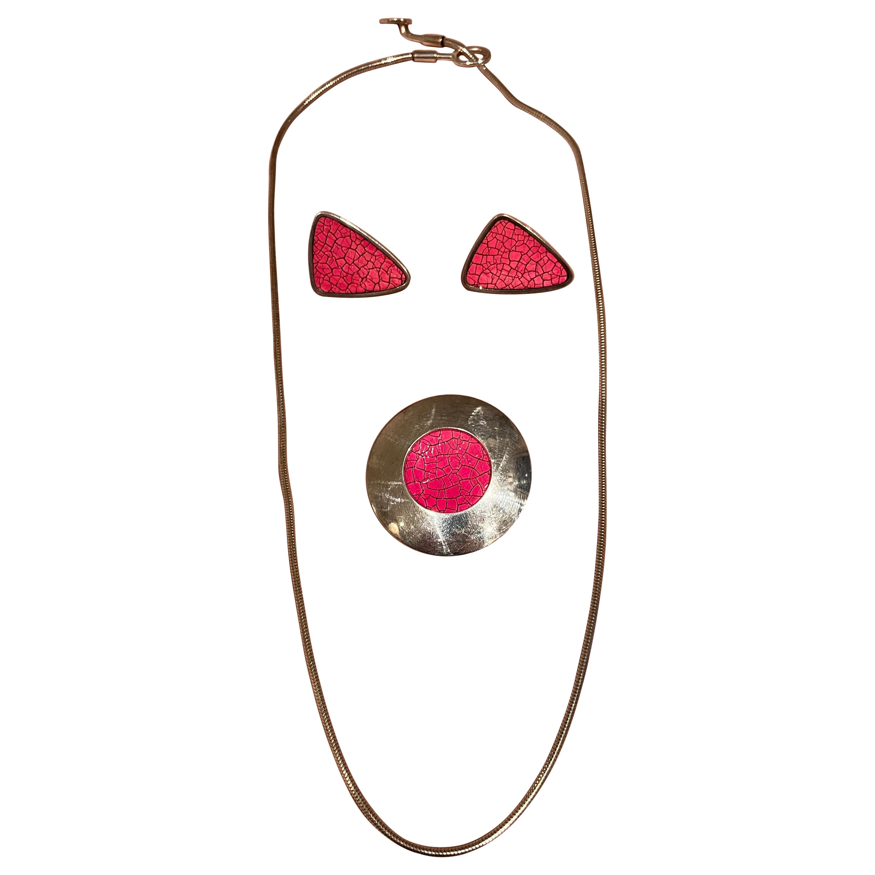 Lapponia necklace and earings sterling silver For Sale