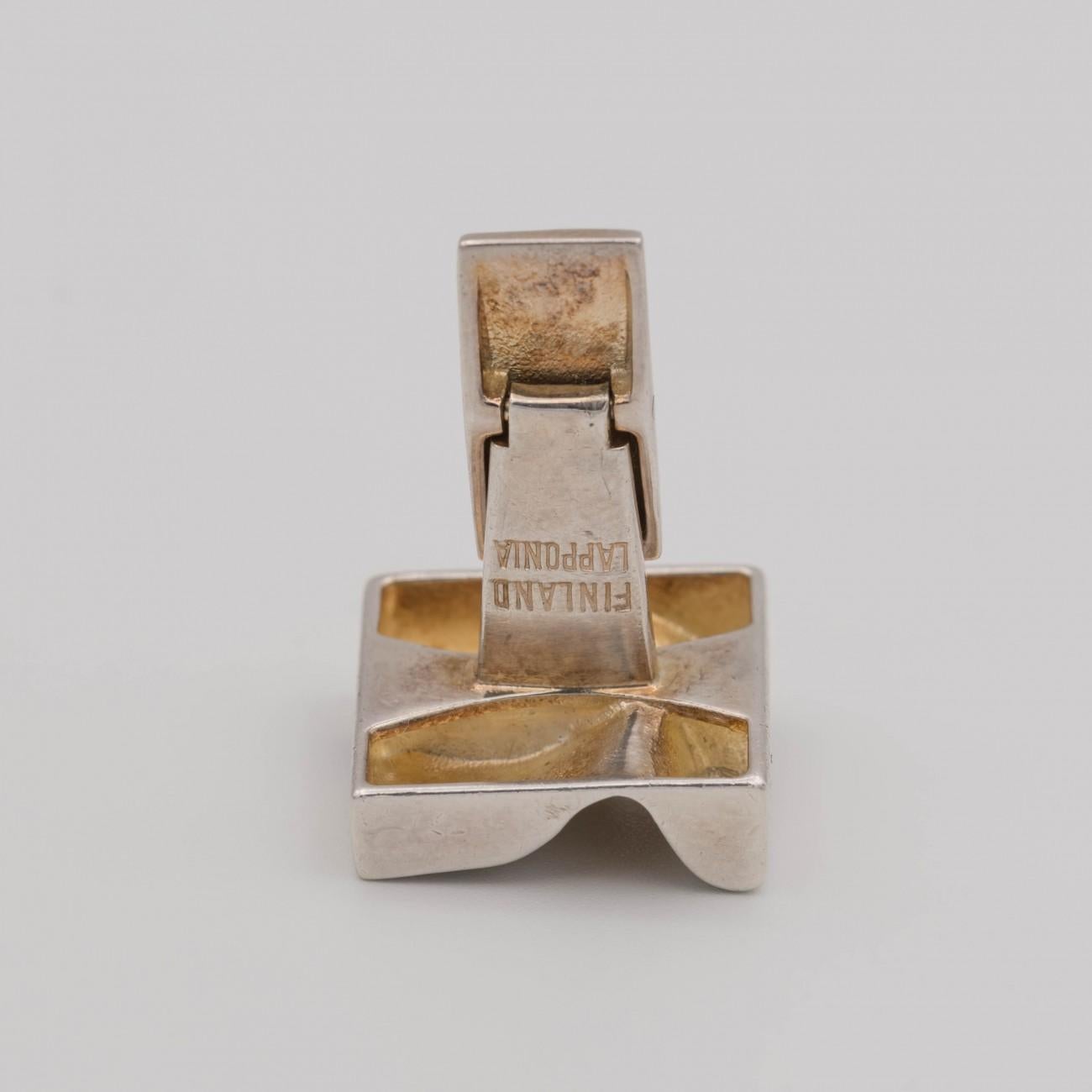 Lapponia Silver Cufflinks by Bjorn Weckstrom, Dated 1975 3