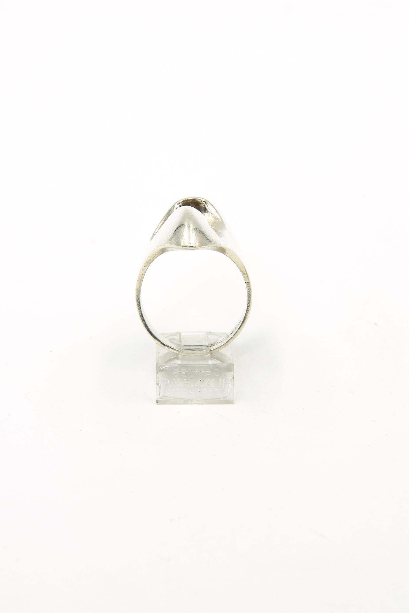 Women's or Men's Lapponia Sterling Silver Abstract Ring by Björn Weckström For Sale