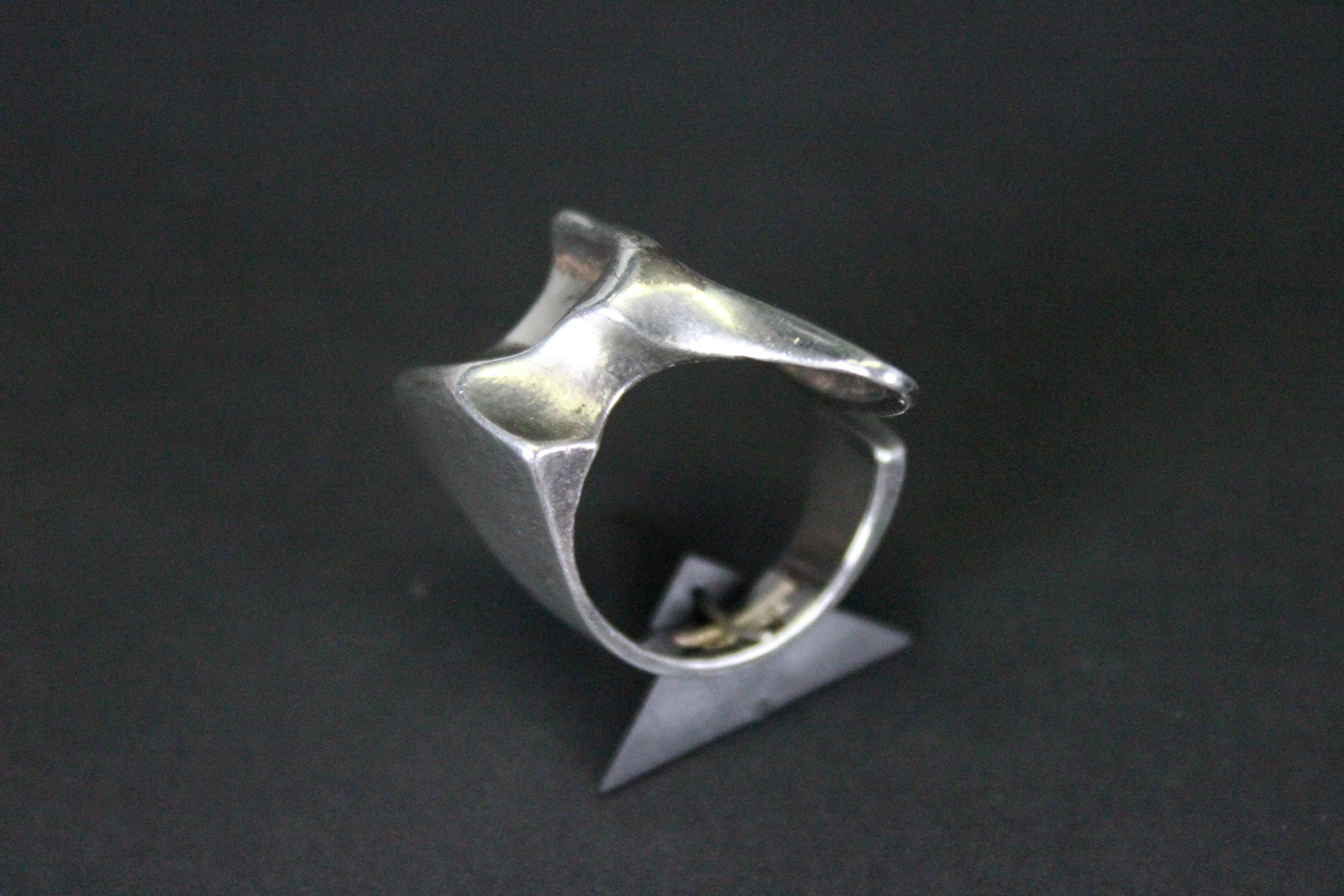 Modernist Lapponia Sterling Silver Björn Weckström Ring, Finland 1977 Cocktail Ring