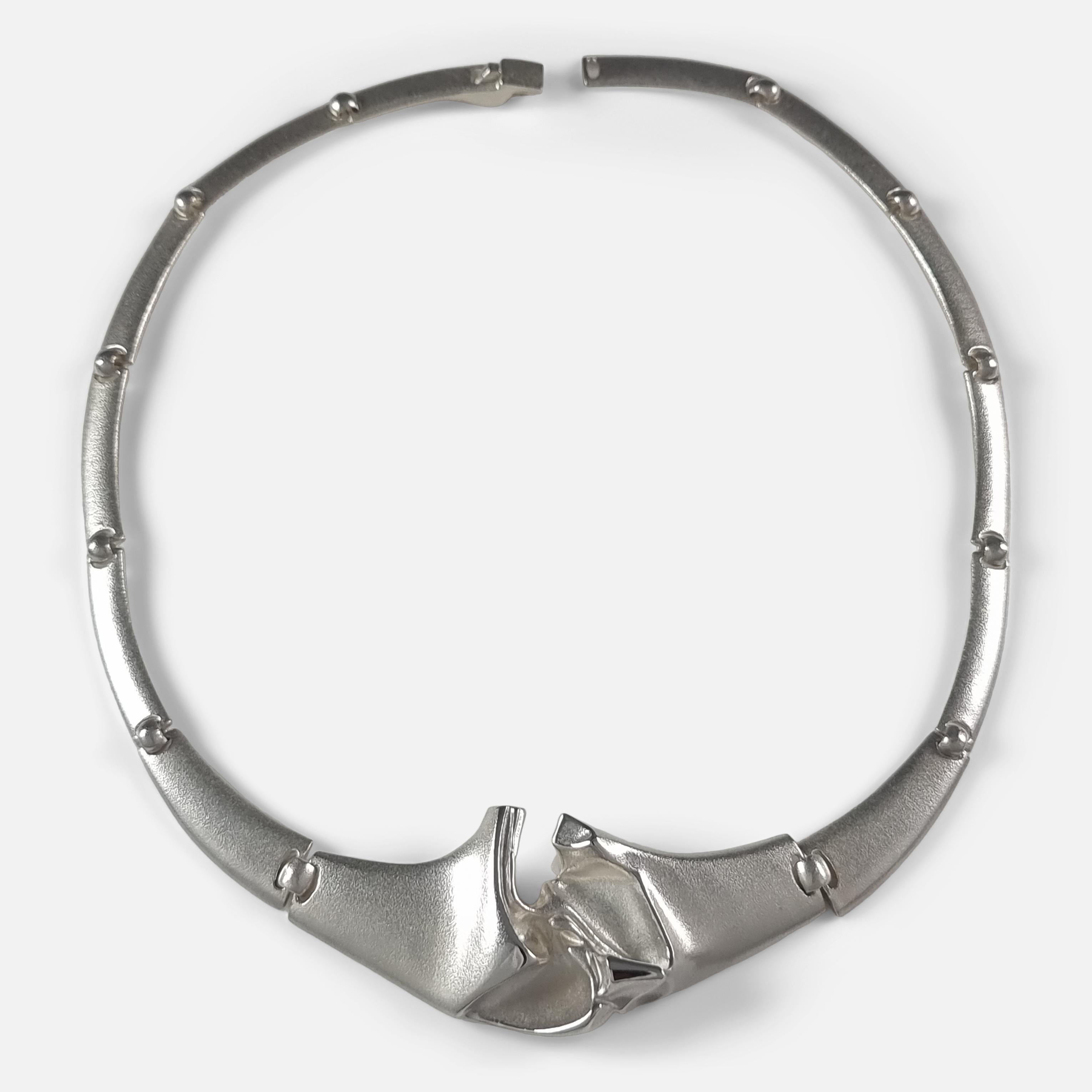 Lapponia Sterling Silver Necklace designed by Björn Weckström For Sale 5