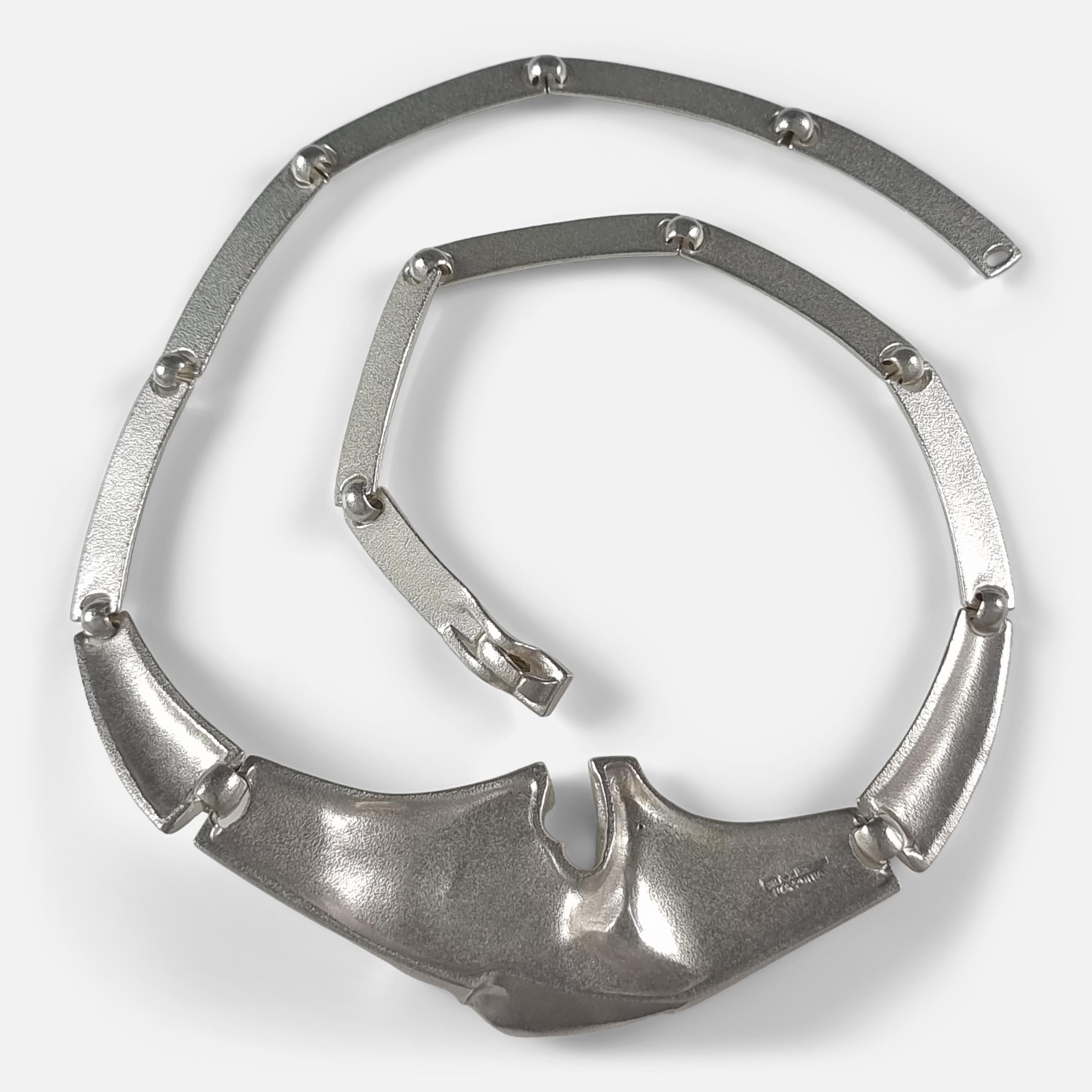 Lapponia Sterling Silver Necklace designed by Björn Weckström For Sale 6