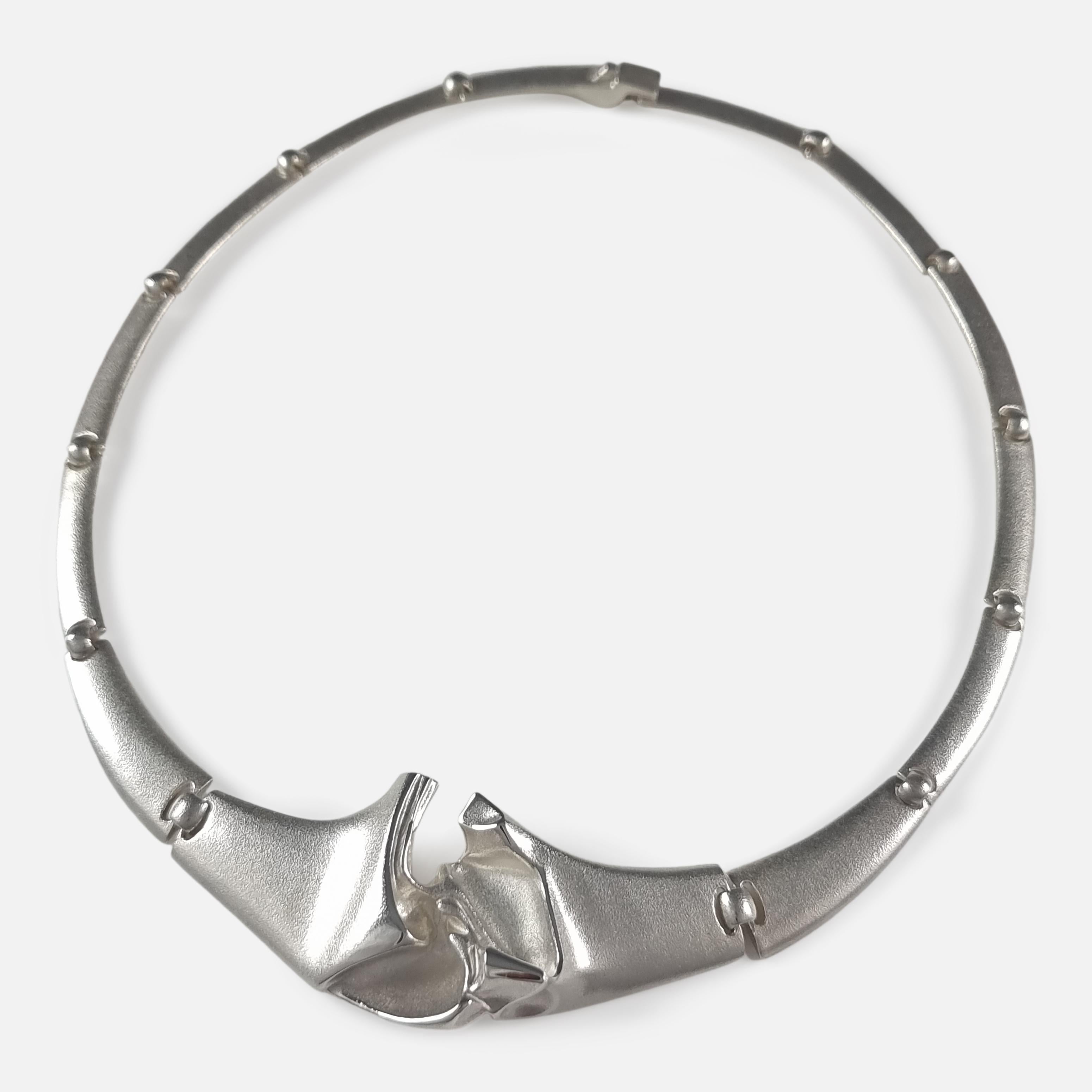 Lapponia Sterling Silver Necklace designed by Björn Weckström For Sale 8