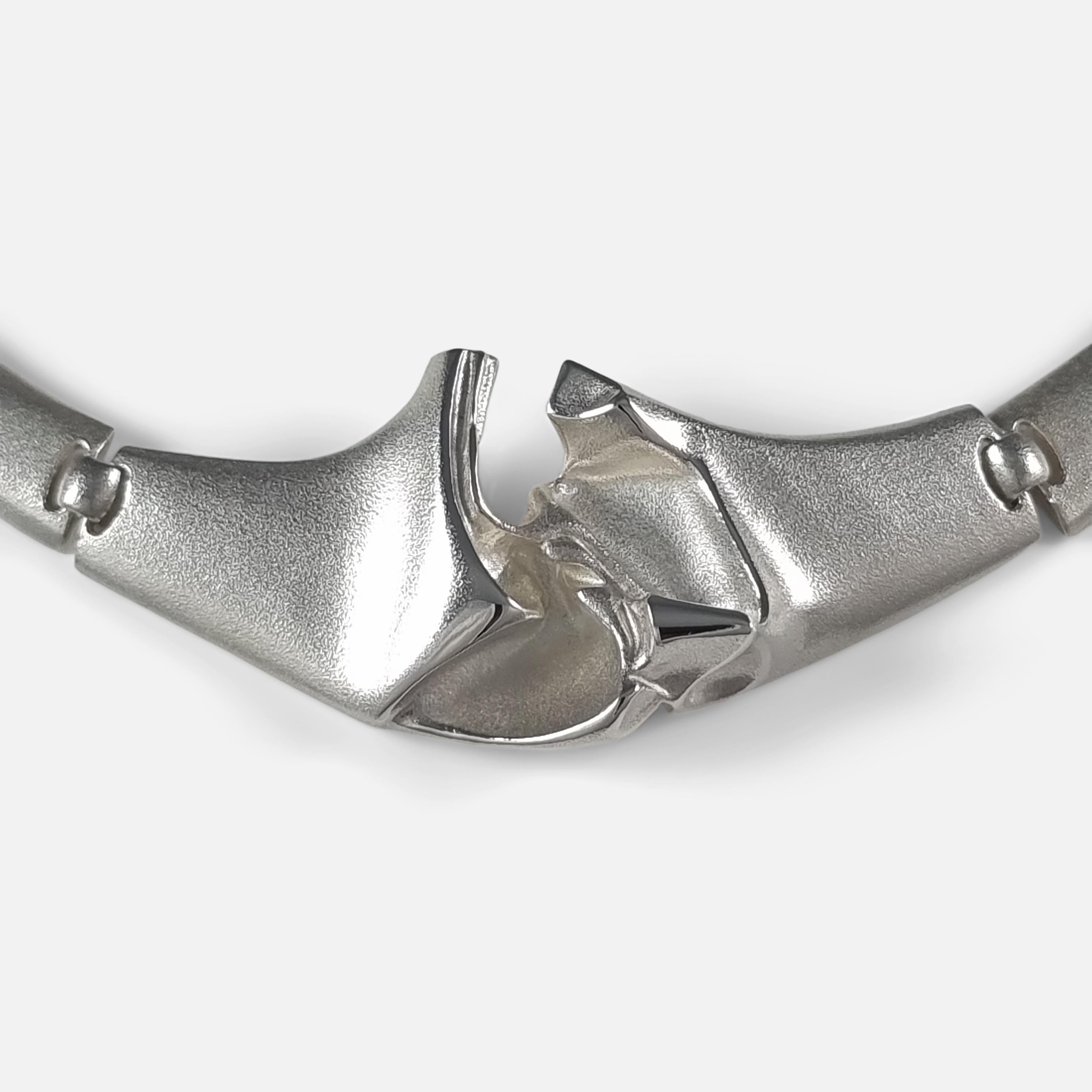 Women's or Men's Lapponia Sterling Silver Necklace designed by Björn Weckström For Sale