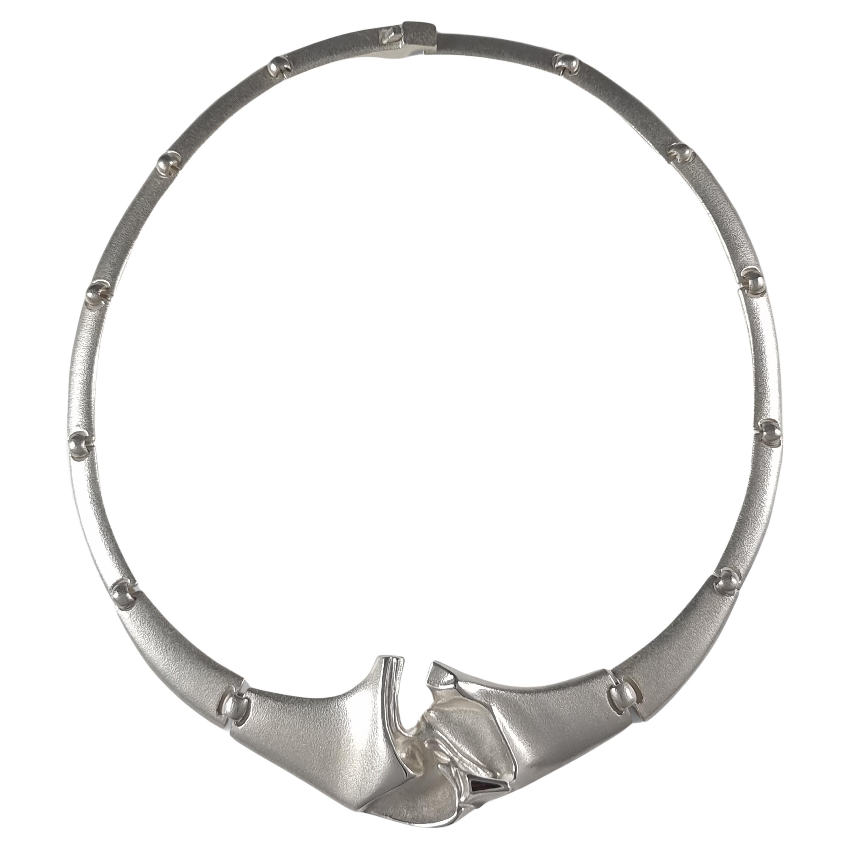 Lapponia Sterling Silver Necklace designed by Björn Weckström For Sale