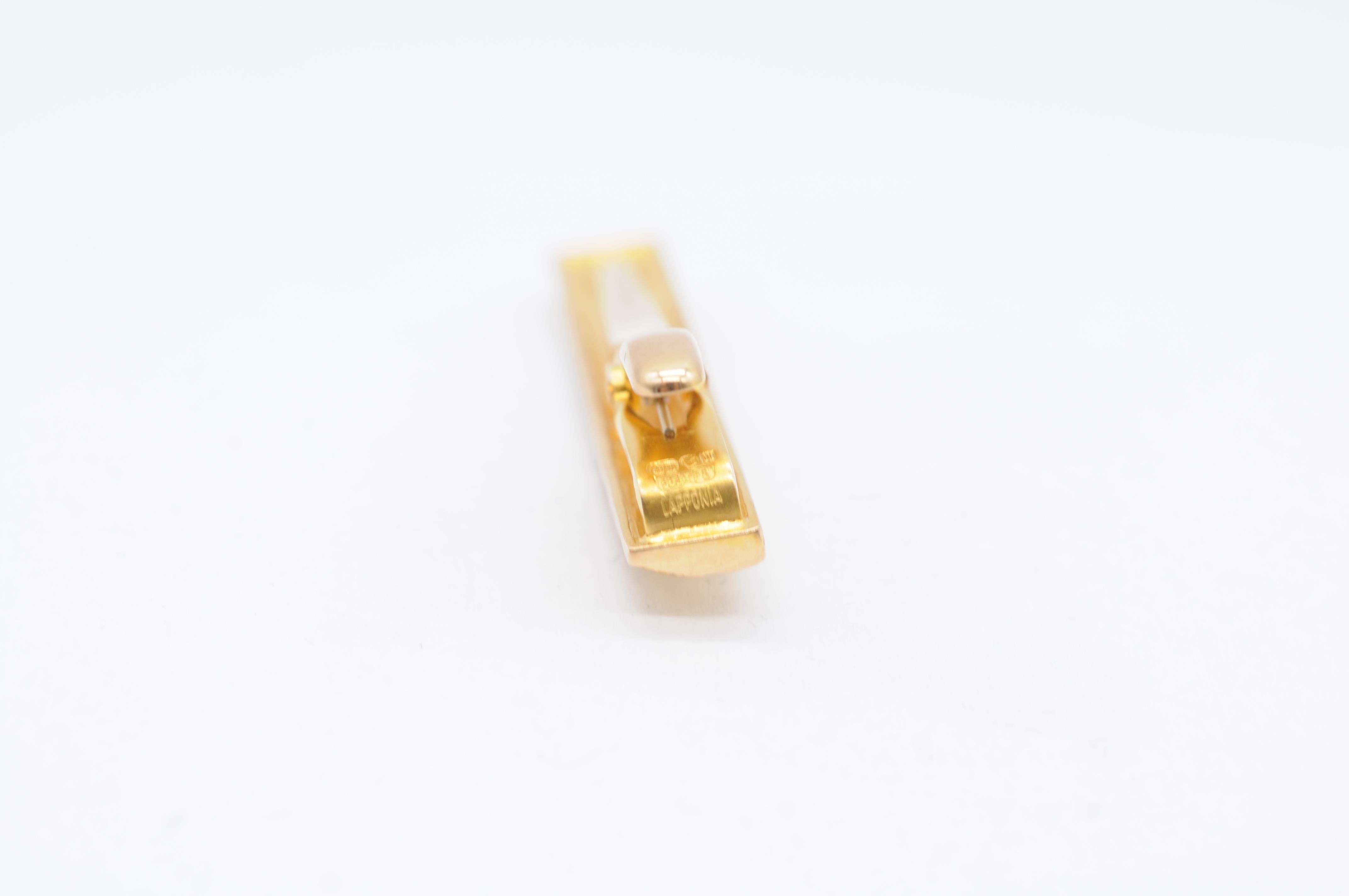 Clip de cravate Lapponia finlandais en or jaune 18 carats en vente 6