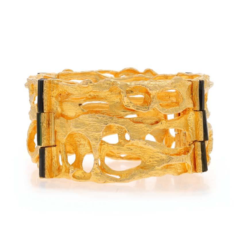 Lapponia of Finland Bracelet à maillons avec tourmaline, or jaune 18k, taille brute, 7 1/4