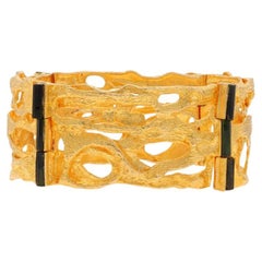 Lapponia Tourmaline Panel Link Bracelet 7 1/4" Oro Giallo 18k Taglio Grezzo Finlandia