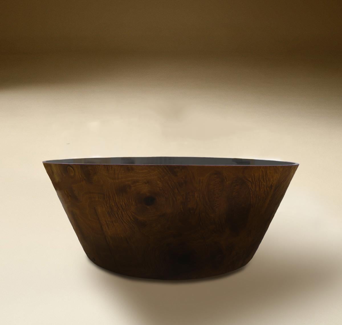 Fait main Table basse ronde en verre laqué de Tatjana von Stein, France en vente