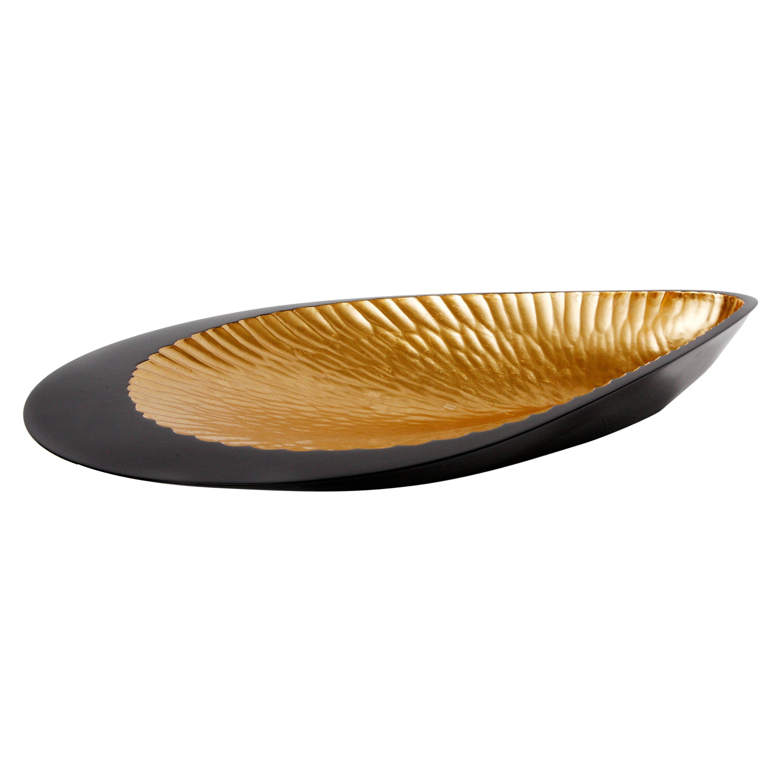Lacquered Wood and Gold Shell Sculpture, Mussel