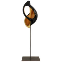Laquered Wood and Gold Shell Sculpture, Turitella 03M