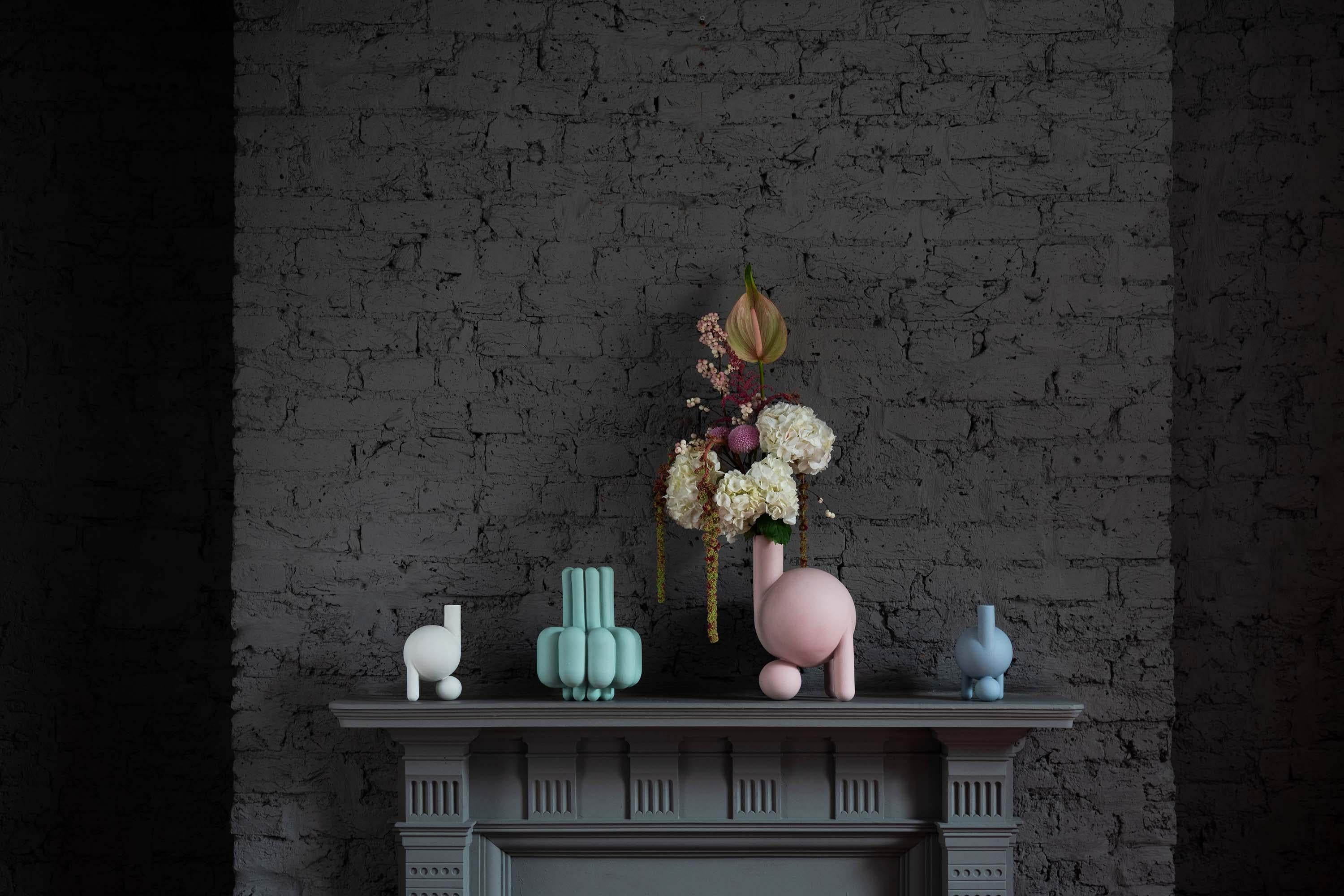 Lara Bohinc, Baby Chicken Vase, Porcelain, Mint colour, in Stock For Sale 3