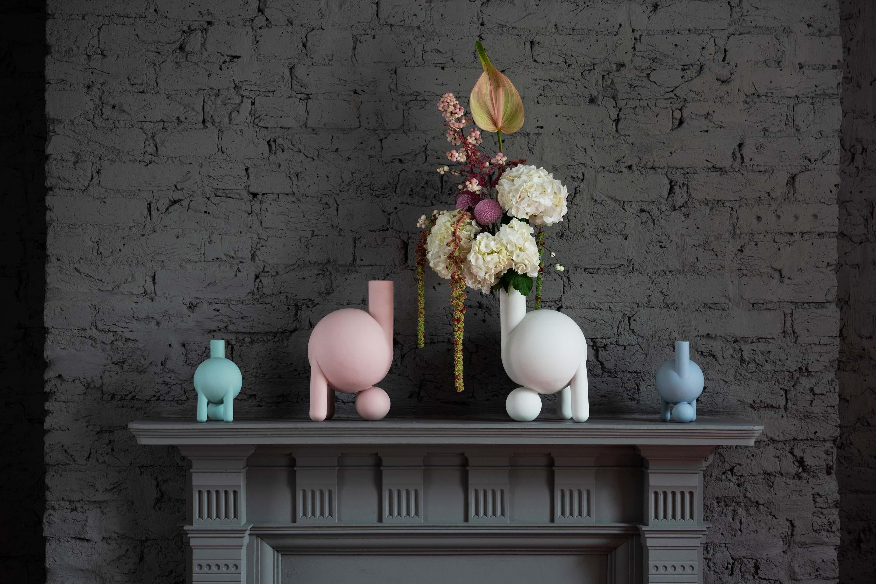 Lara Bohinc, Baby Chicken Vase, Porcelain, Sculptural, Blue Colour, in Stock 1