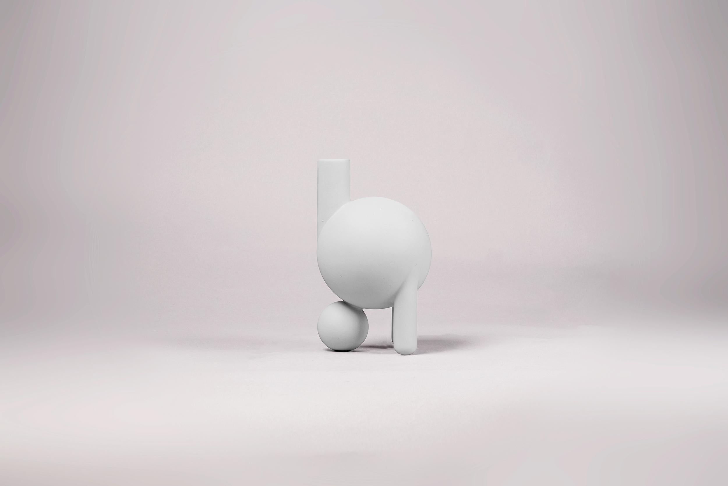 Modern Lara Bohinc, Baby Chicken Vase, Porcelain, Sculptural, White colour, in Stock For Sale