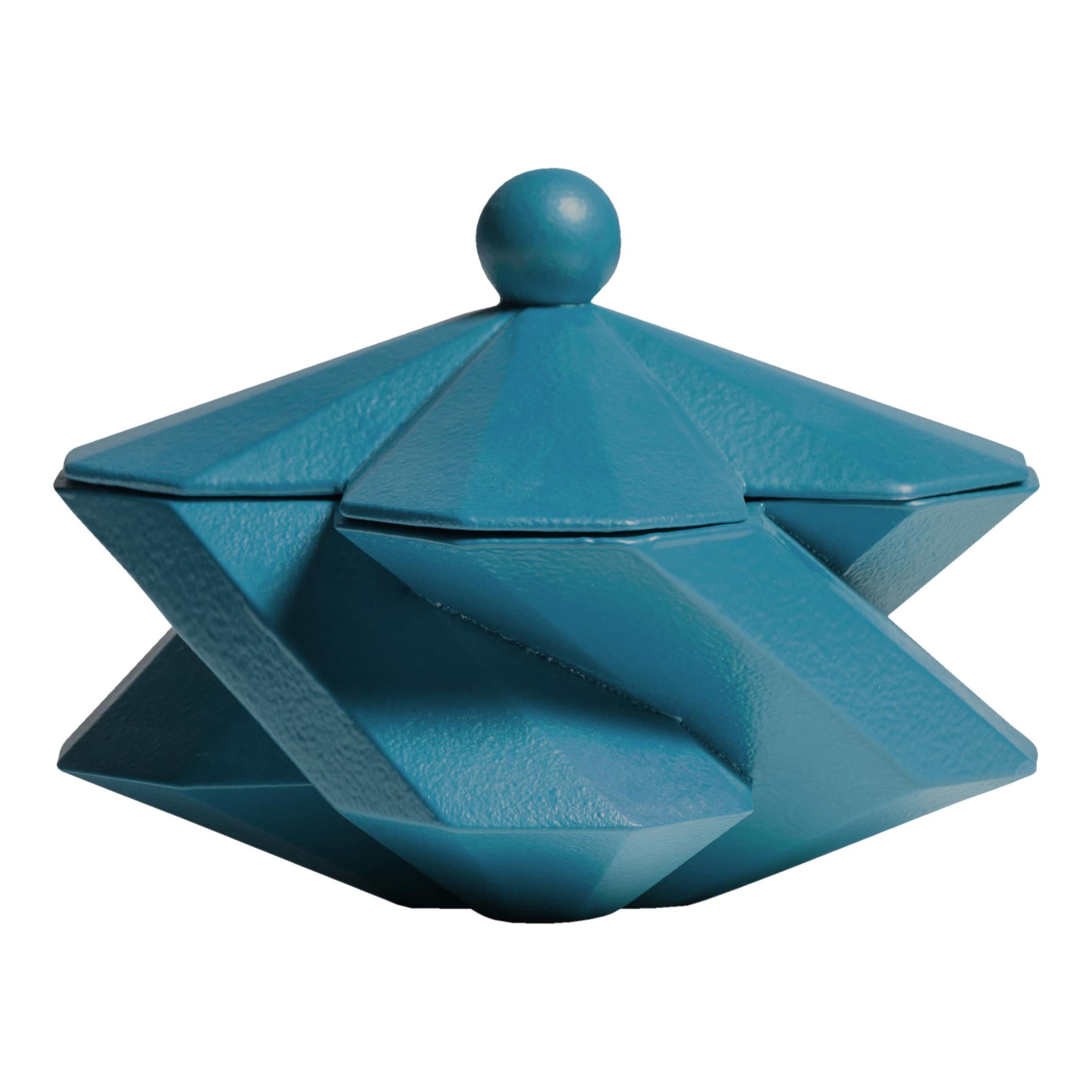 Lara Bohinc, Fortress Treasury Box, Blue Ceramic, in Stock