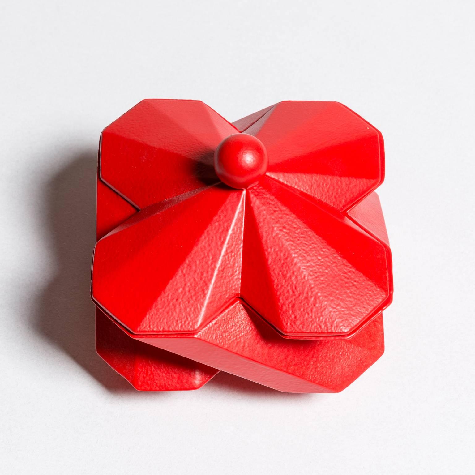 Modern Lara Bohinc, Fortress Treasury Box, Red Ceramic, in Stock