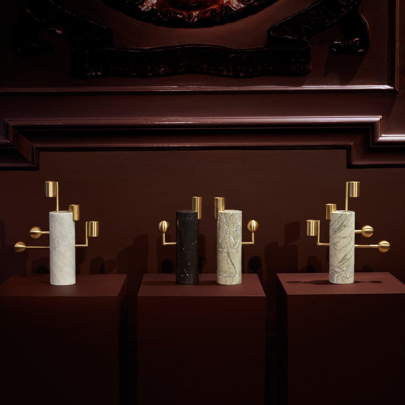 Contemporary Stargazer Candleholder, Carrara Marble and Brass, by Lara Bohinc, In Stock For Sale