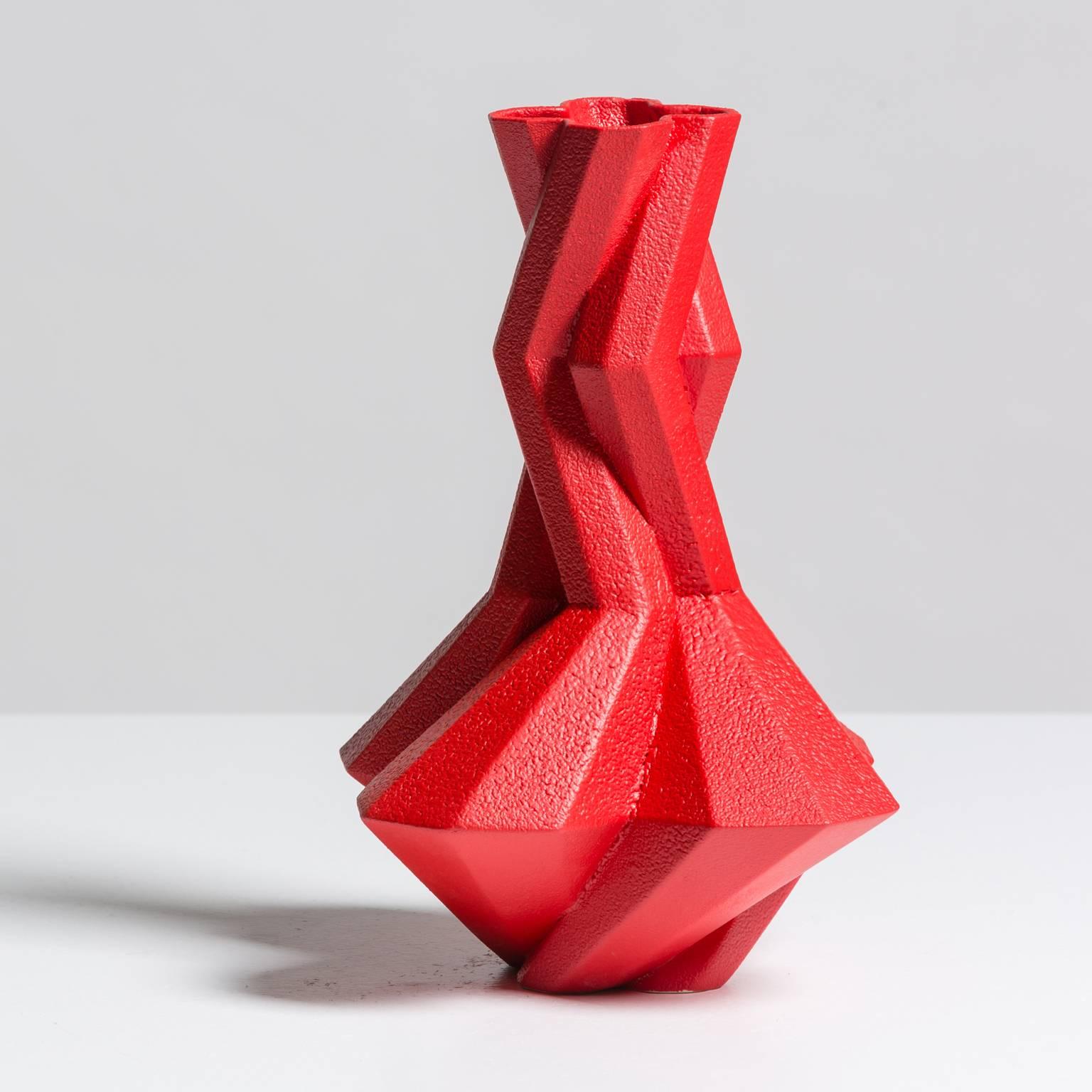 Modern Fortress Cupola Vase in Red Ceramic, by Lara Bohinc, In Stock