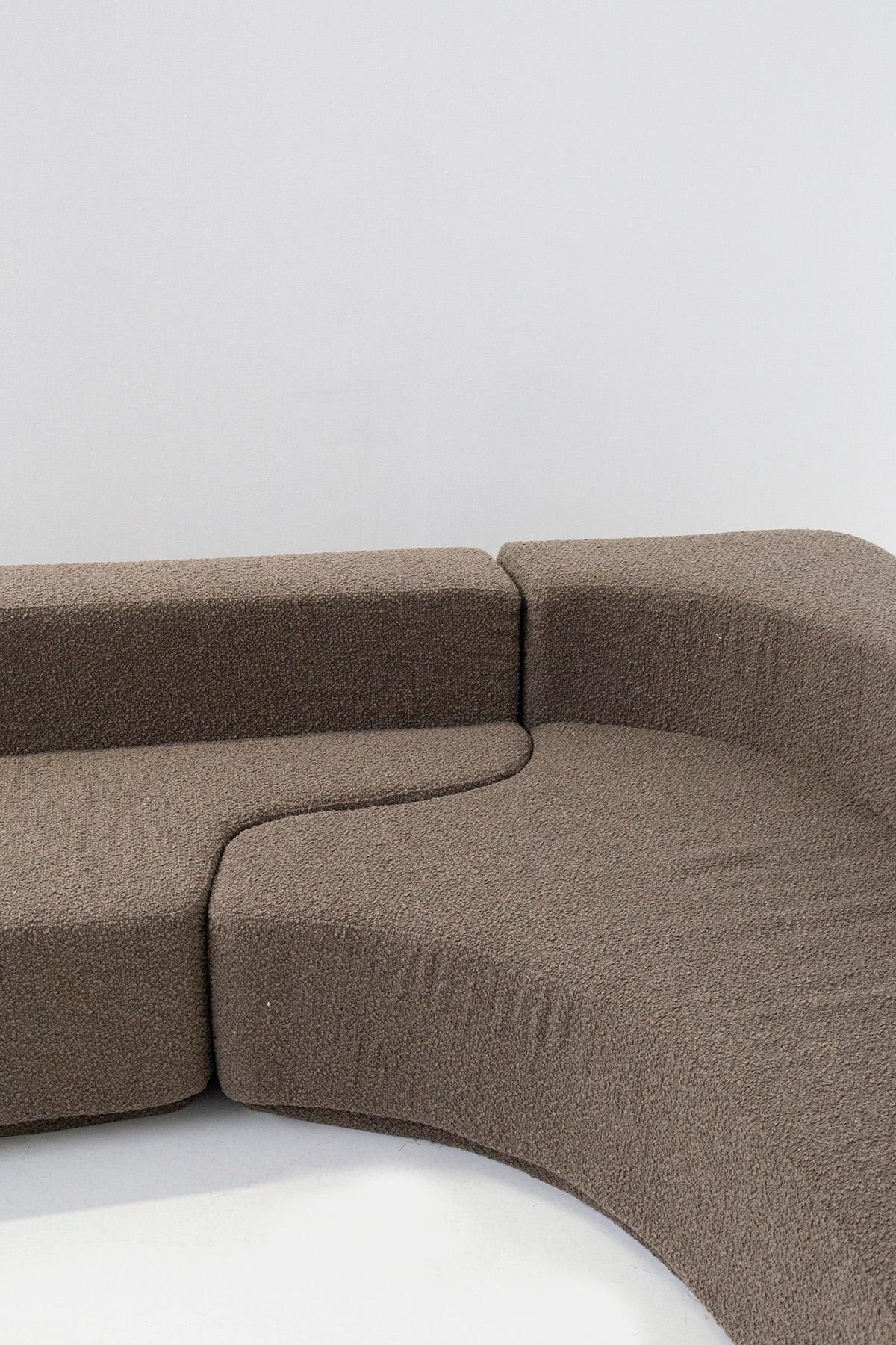 Bouclé Lara Model Sofa by Roberto Pamio and Renato Toso for Stilwood