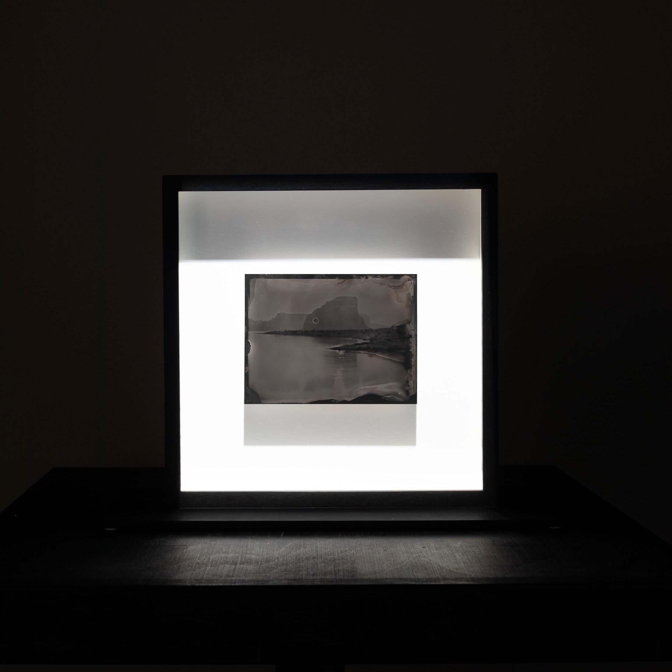Lara Porzak Black and White Photograph - Solarized Lake Tintype