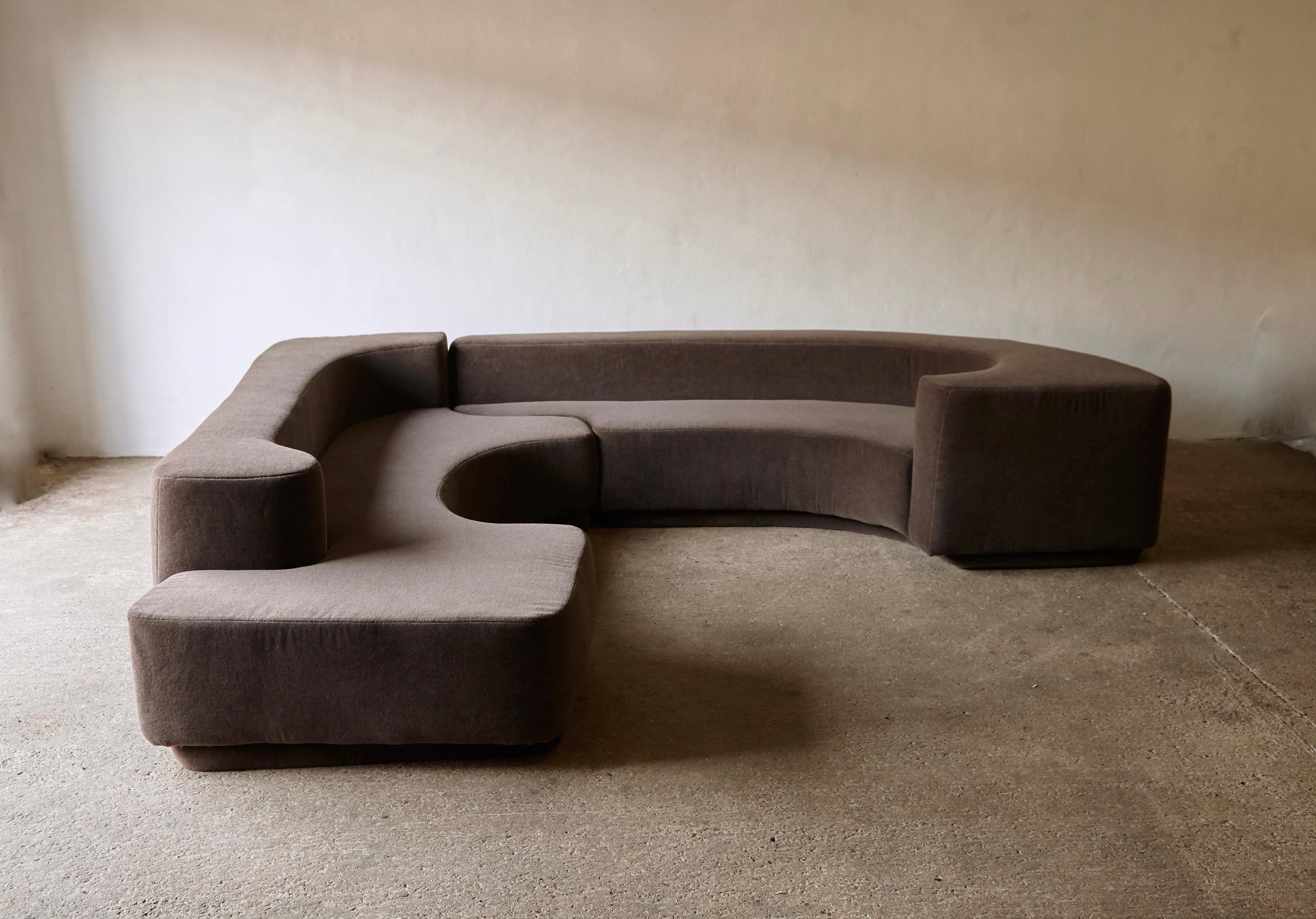 Italian Lara Sofa by Pamio, Toso and Massari, New Alpaca Upholstery, Italy, 1960s