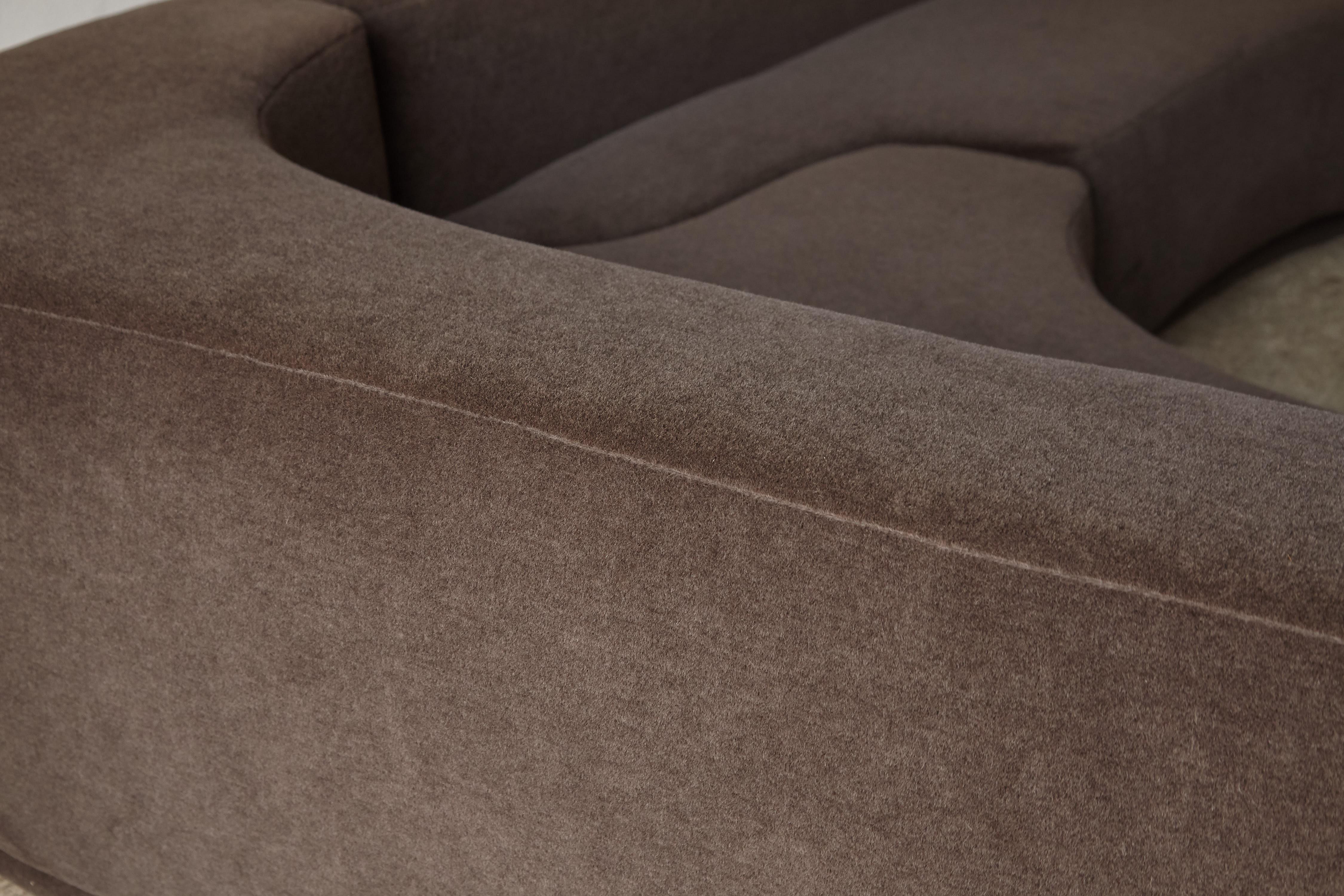 Lara Sofa by Pamio, Toso and Massari, New Alpaca Upholstery, Italy, 1960s 1