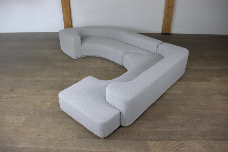 Stunning ‘Lara’ sofa designed by Roberto Pamio, Noti Massari and Renato Toso, manufactured by Stilwood, Italy 1958. This beautiful organic shaped sofa exists of 2 pieces that fit perfectly like a puzzle. This sofa can be freely placed into the room
