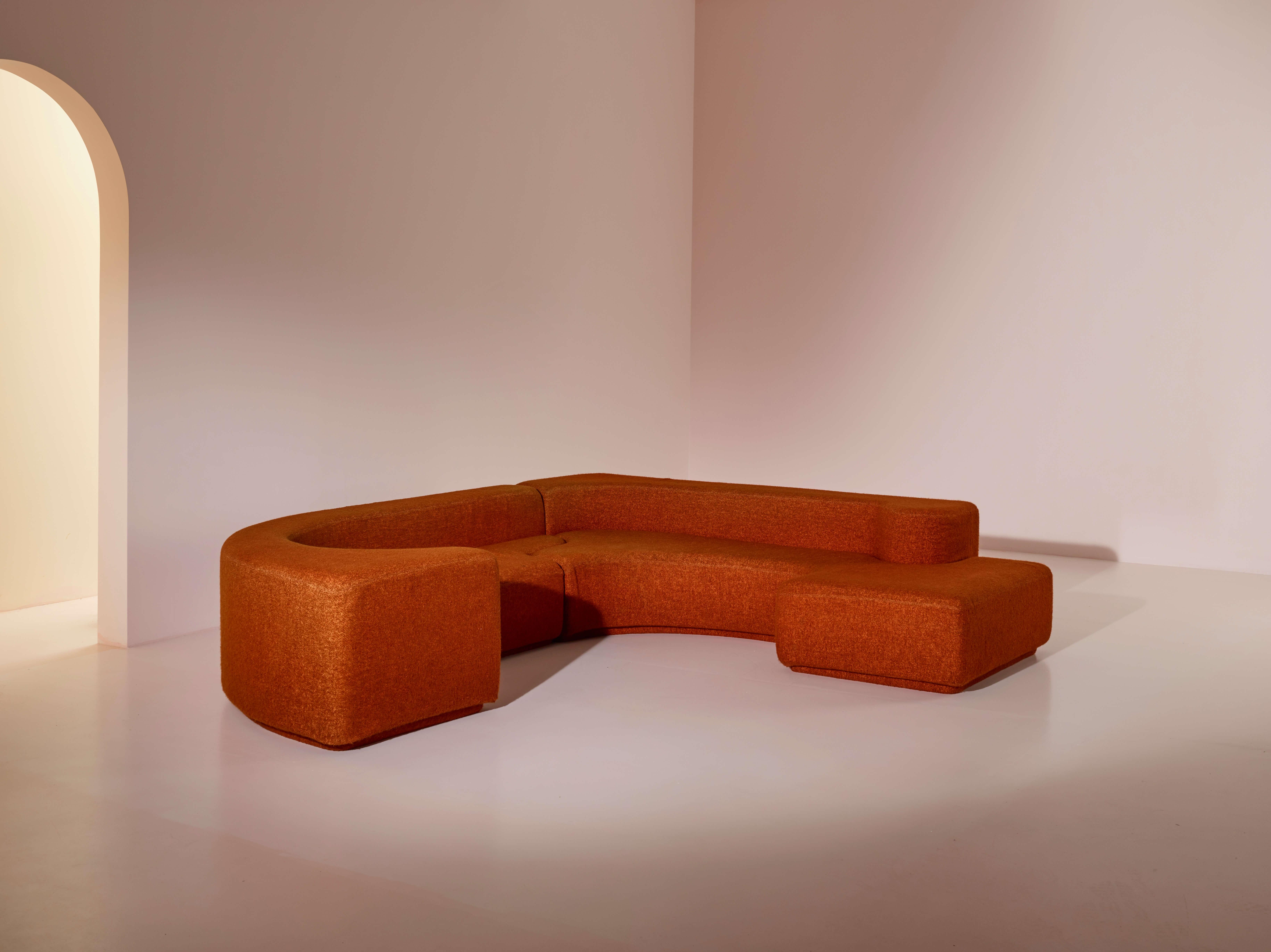 Fabric Lara Sofa by Roberto Pamio, Renato Toso e Noti Massari for Stilwood, Italy 1970s