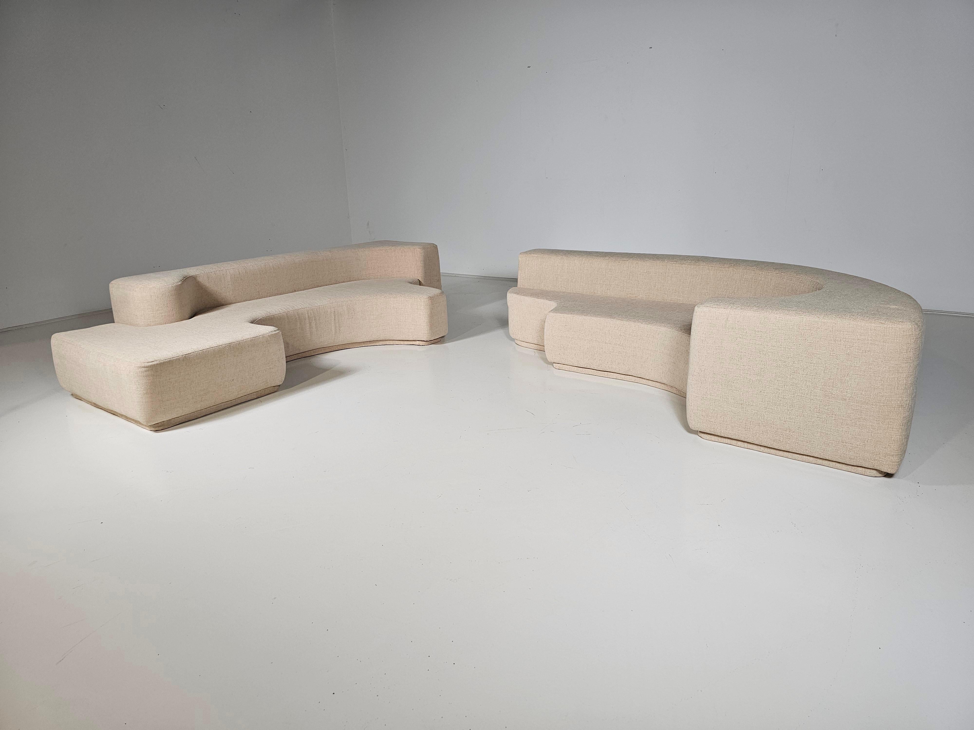 Lara Sofa in beige chenille by Pamio, Toso and Massari for Stilwood, Italy, 1960 1