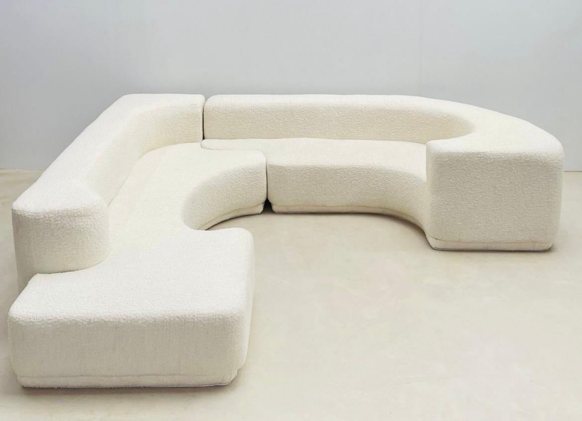 Lara sofa, Roberto Pamio & Renato Toso for stilwood, white boucle upholstery 

Two parts :

Measures: 250 x 120 x68 cm 

235 x 120x 68 cm.