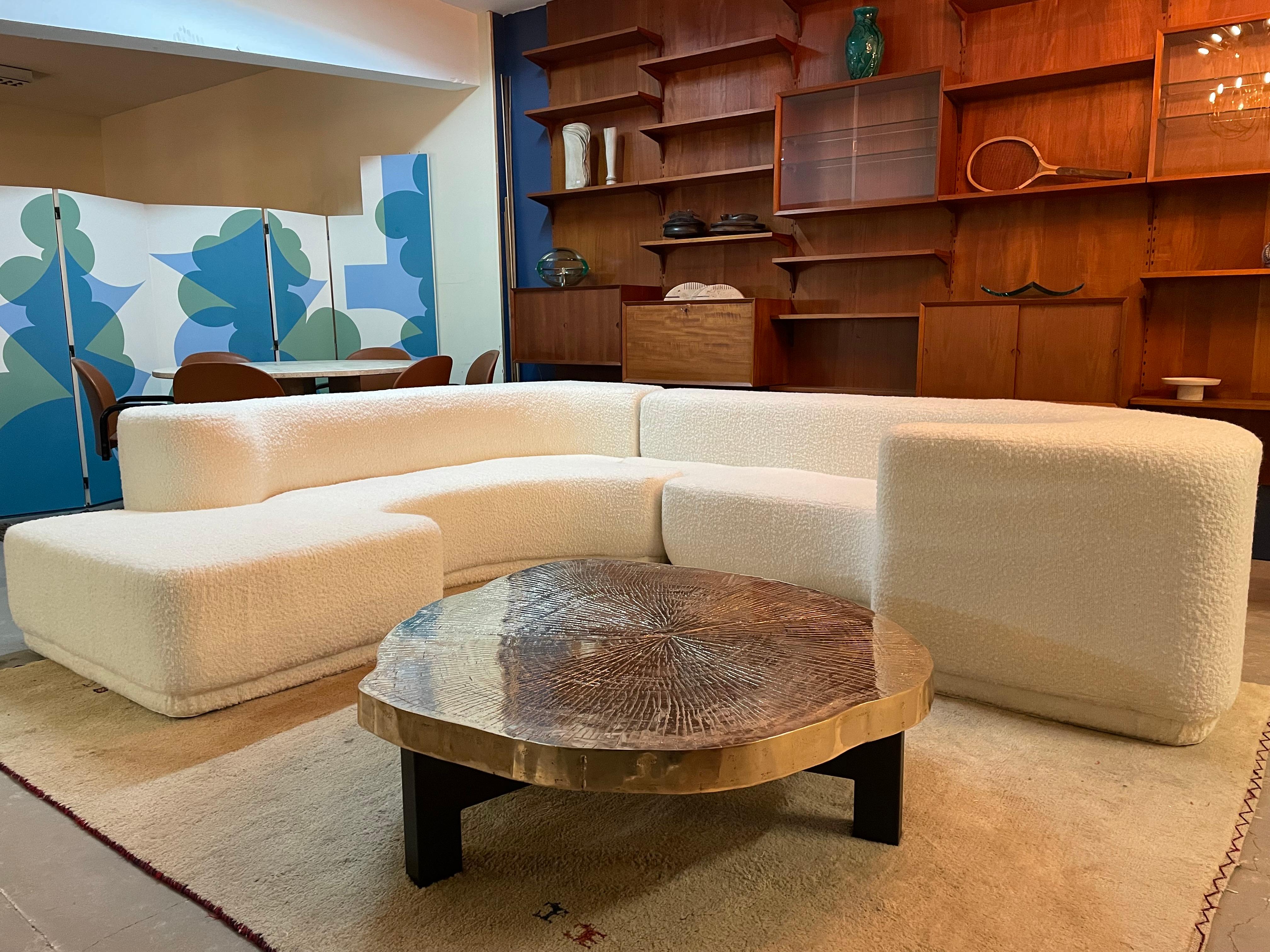 Lara Sofa, Roberto Pamio & Renato Toso for Stilwood, White Boucle Upholstery In Good Condition In Brussels, BE