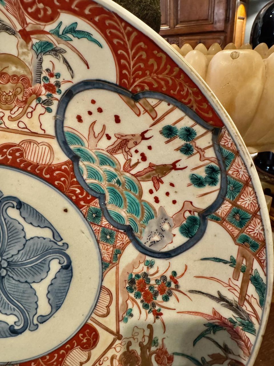 Vernissé Larage - Chargeur Imari du 19ème siècle en vente