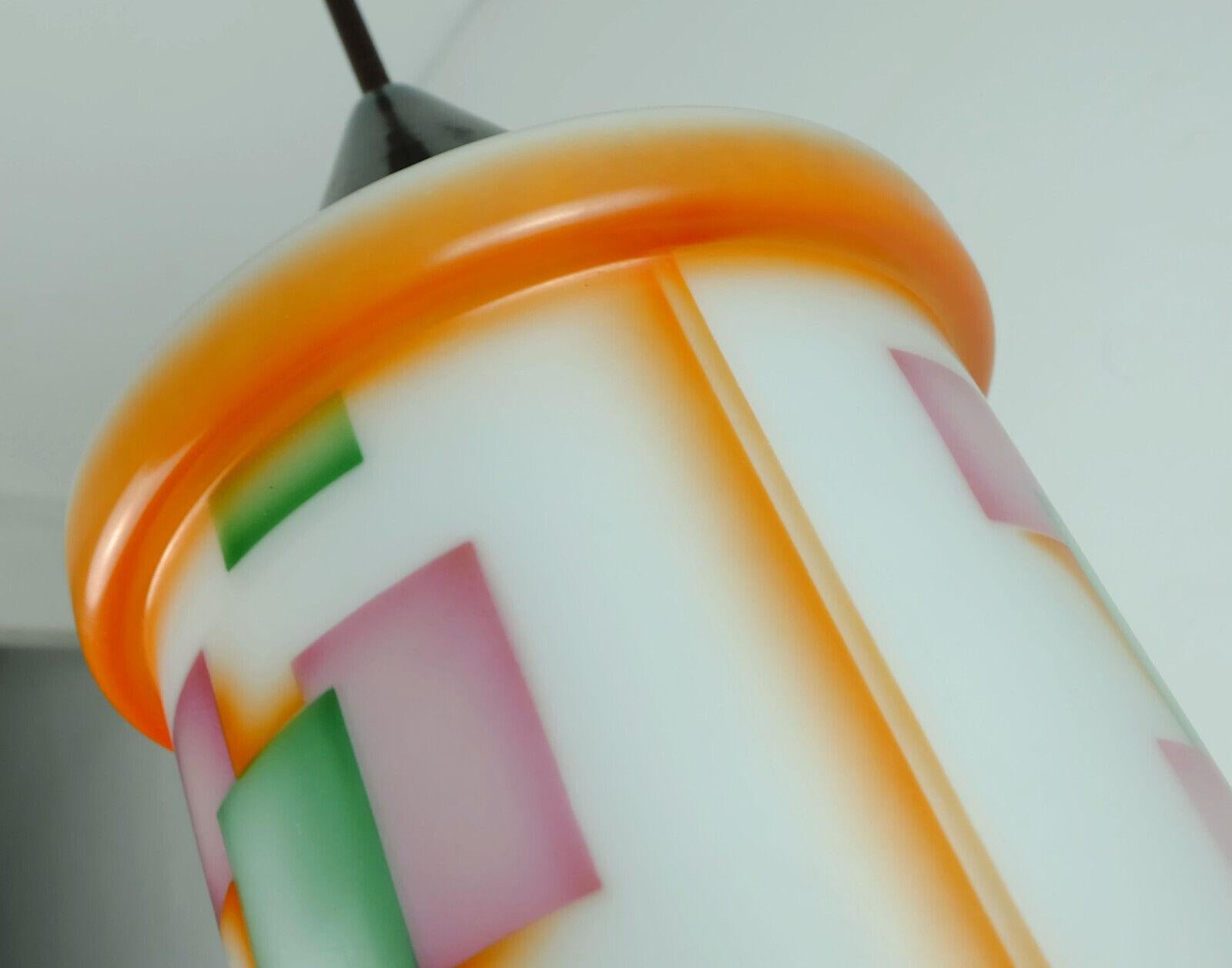 Larart Déco Glass Pendant Light Airbrush Design For Sale 3