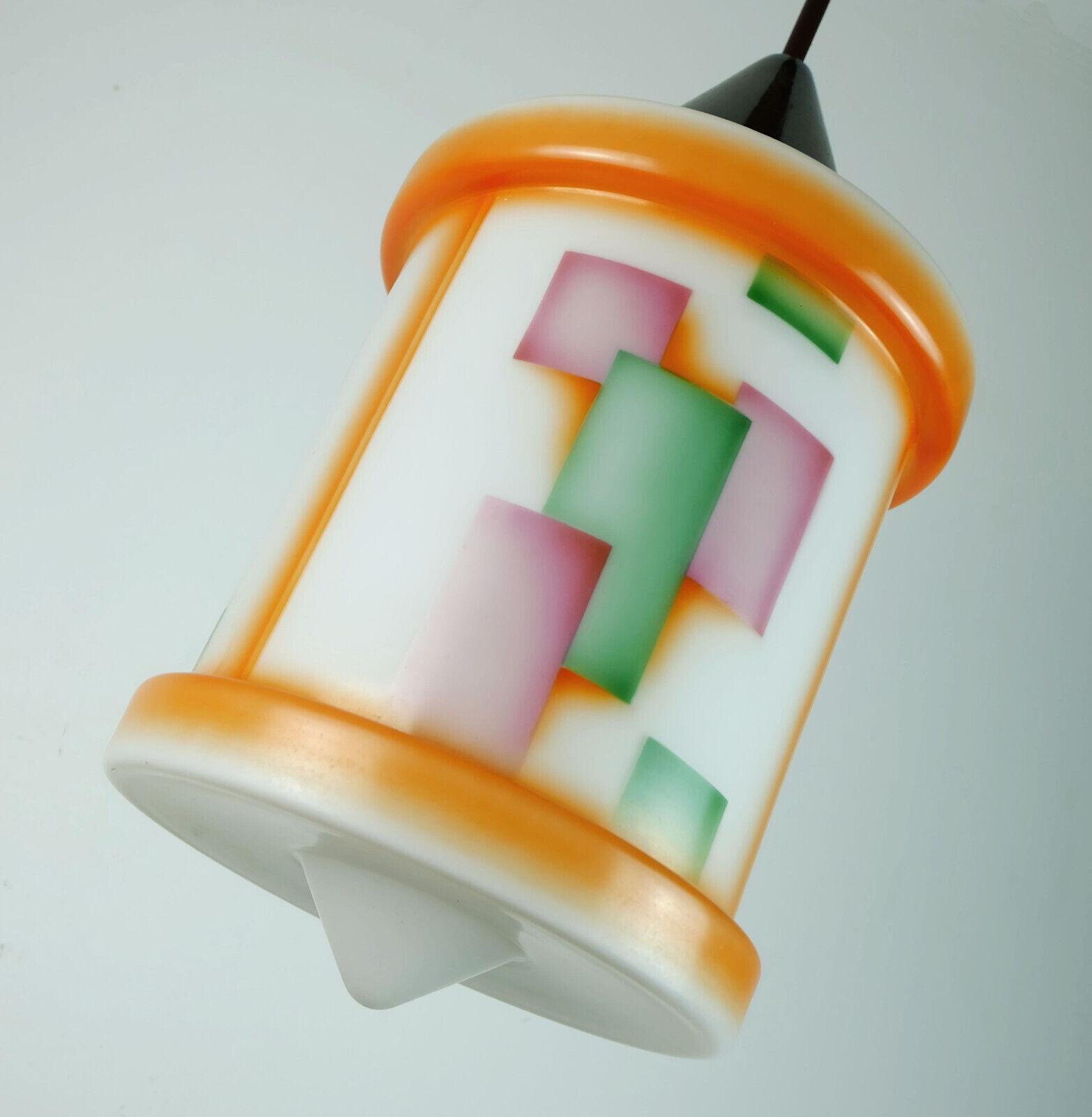 Larart Déco Glass Pendant Light Airbrush Design For Sale 4