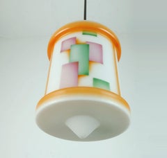 Art Déco Glass Pendant Light Airbrush Design