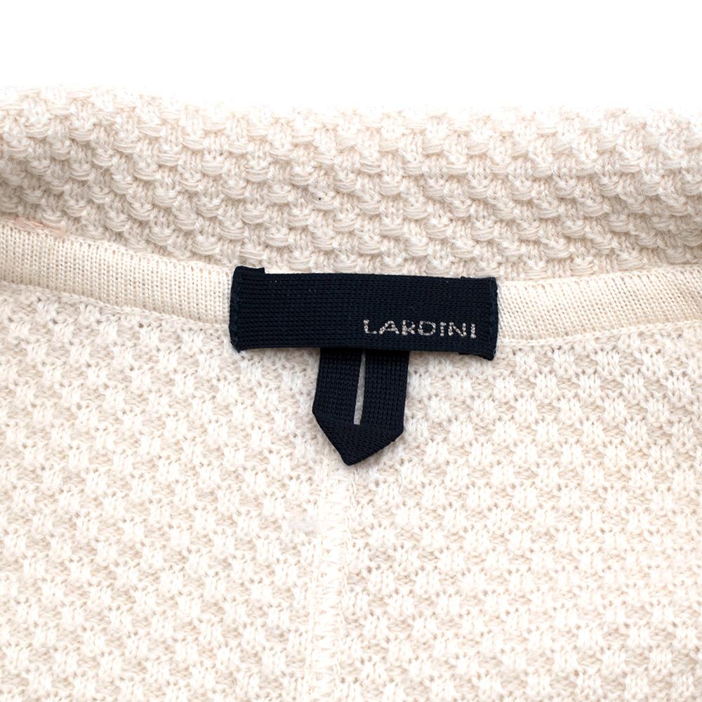 Lardini Ivory Wool & Alpaca Blend Textured Knit Blazer Jacket - Size XL In Excellent Condition For Sale In London, GB