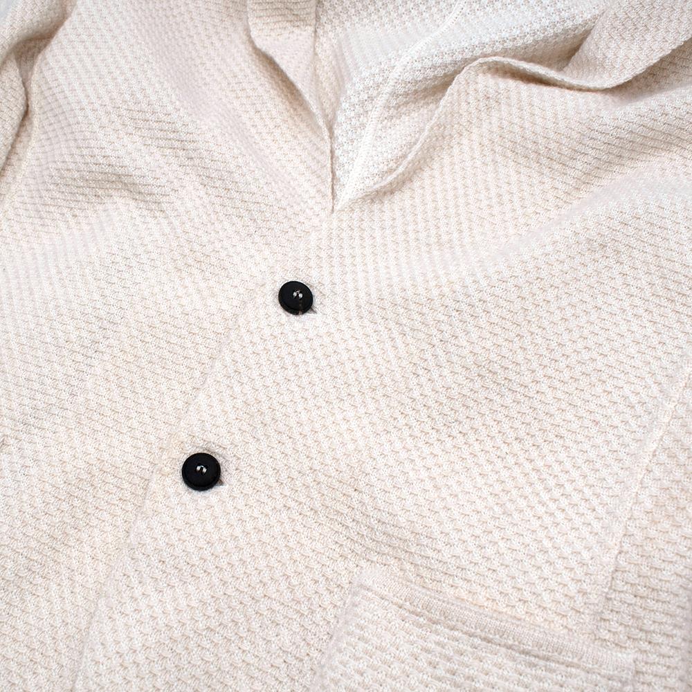 Men's Lardini Ivory Wool & Alpaca Blend Textured Knit Blazer Jacket - Size XL For Sale