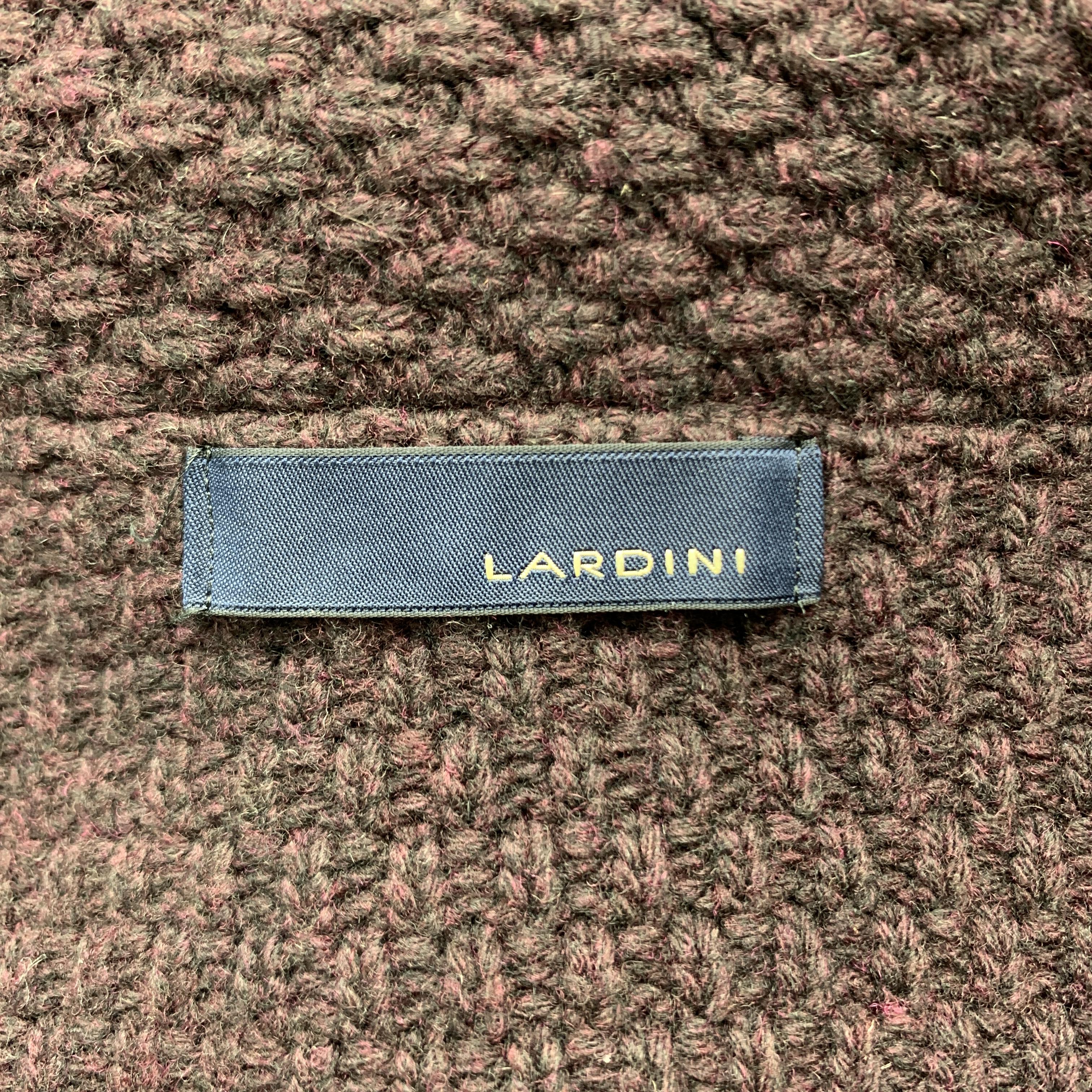 LARDINI Plum Knitted Wool Shawl Collar Chest Size M Sport Coat 1