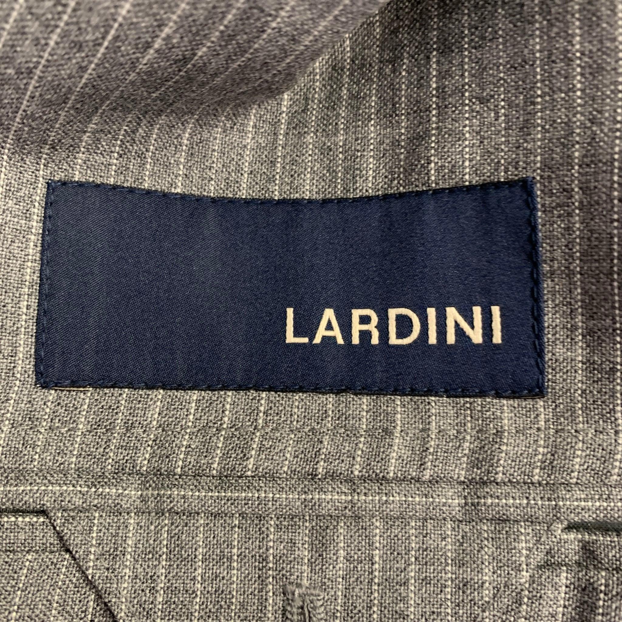 LARDINI Talla 38 Gris Blanco Raya Lana Solapa Muesca Abrigo Deportivo en venta 1