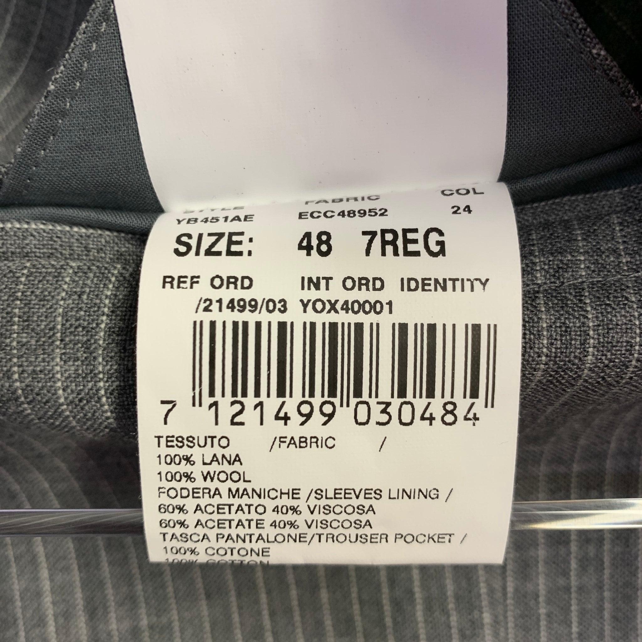 LARDINI Talla 38 Gris Blanco Raya Lana Solapa Muesca Abrigo Deportivo en venta 4