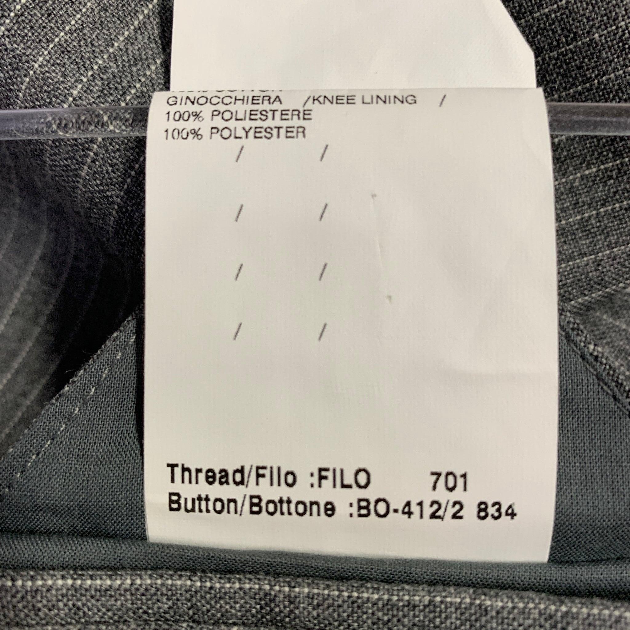 LARDINI Talla 38 Gris Blanco Raya Lana Solapa Muesca Abrigo Deportivo en venta 5