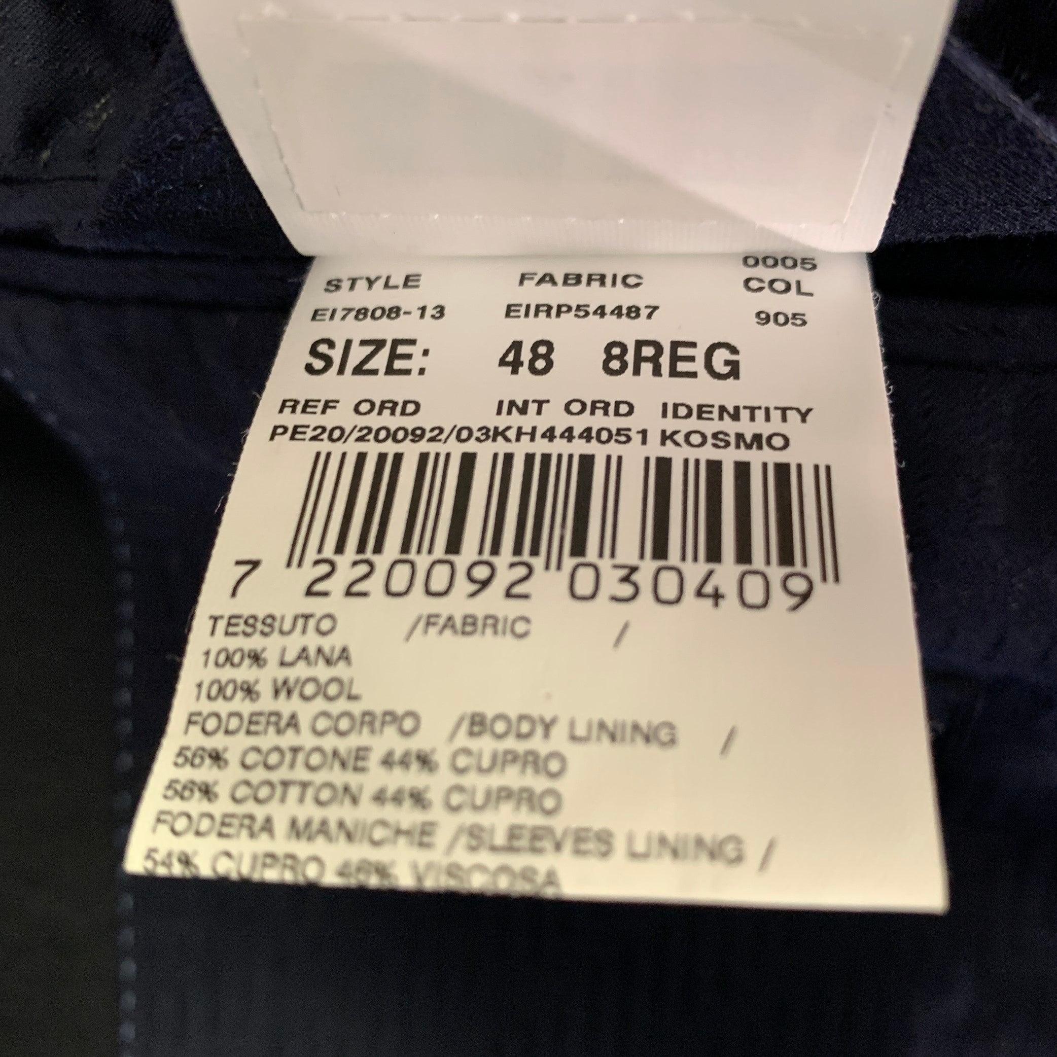 LARDINI Tuxedo croisé en laine noire marine, taille 38 en vente 6