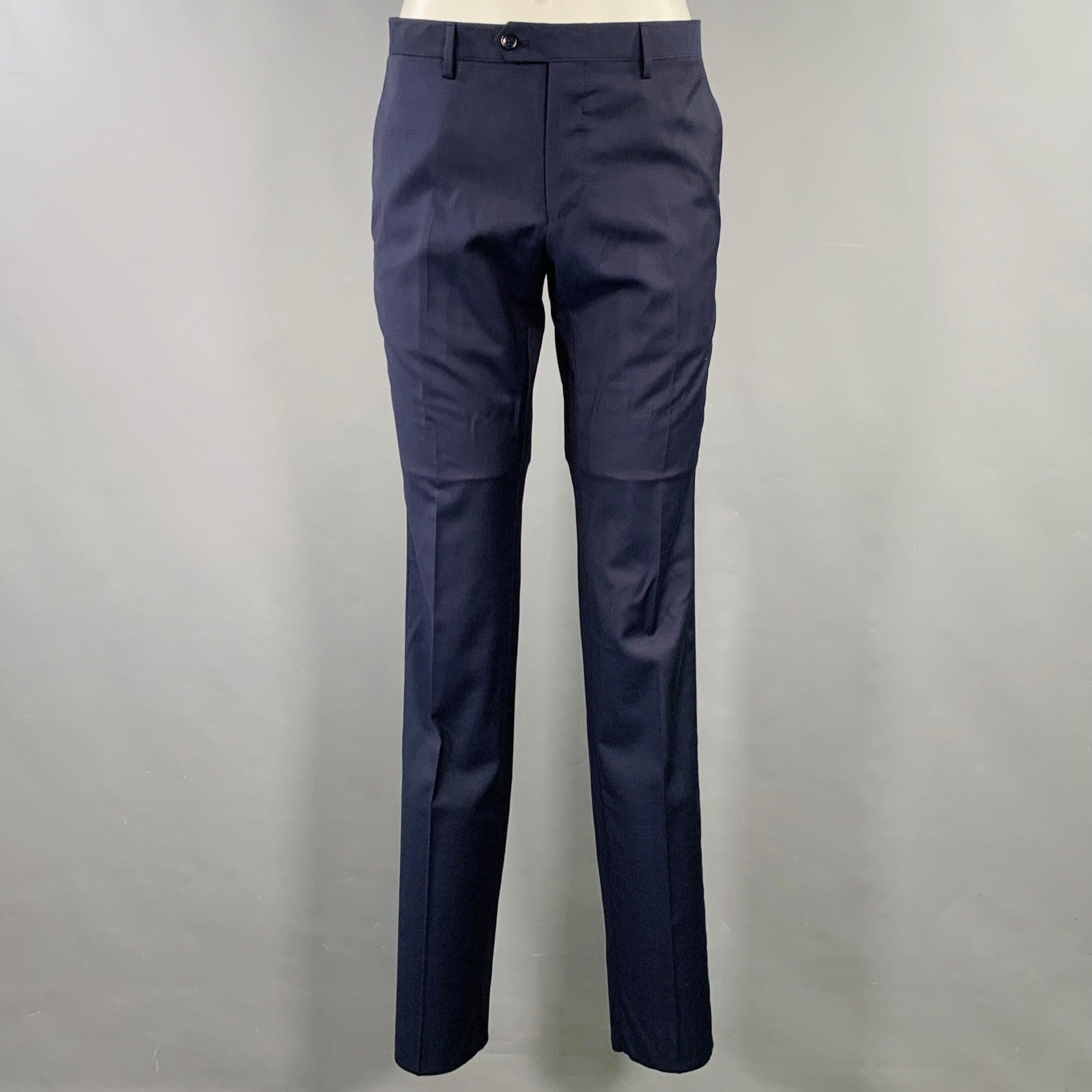 LARDINI Tuxedo croisé en laine noire marine, taille 38 Pour hommes en vente