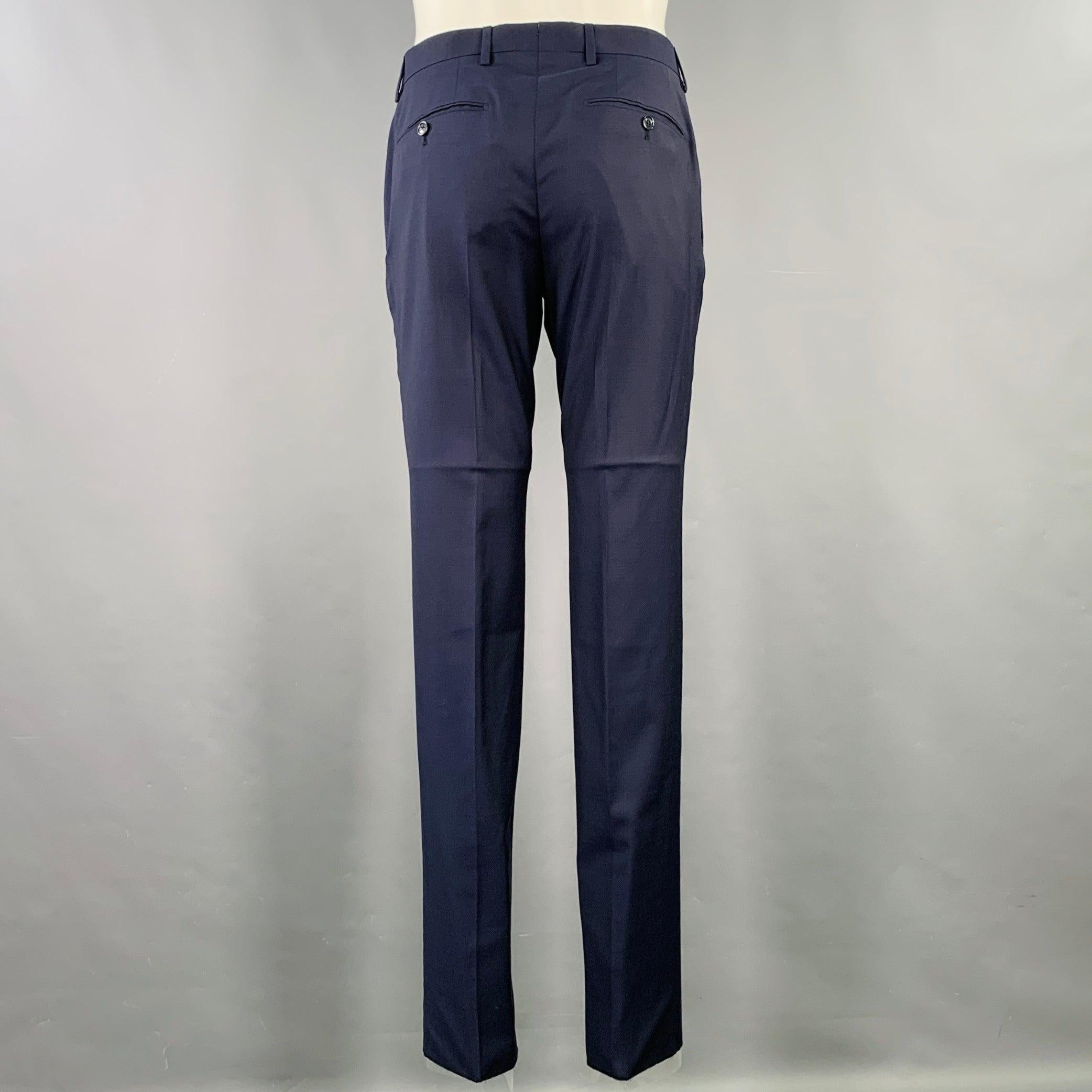 LARDINI Tuxedo croisé en laine noire marine, taille 38 en vente 1