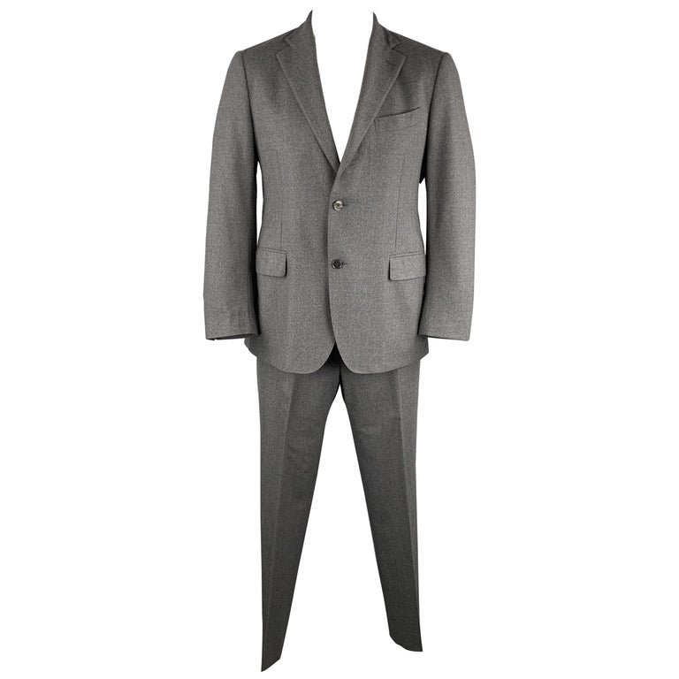 LARDINI Size 42 Dark Gray Wool Blend Notch Lapel Suit For Sale at 1stDibs