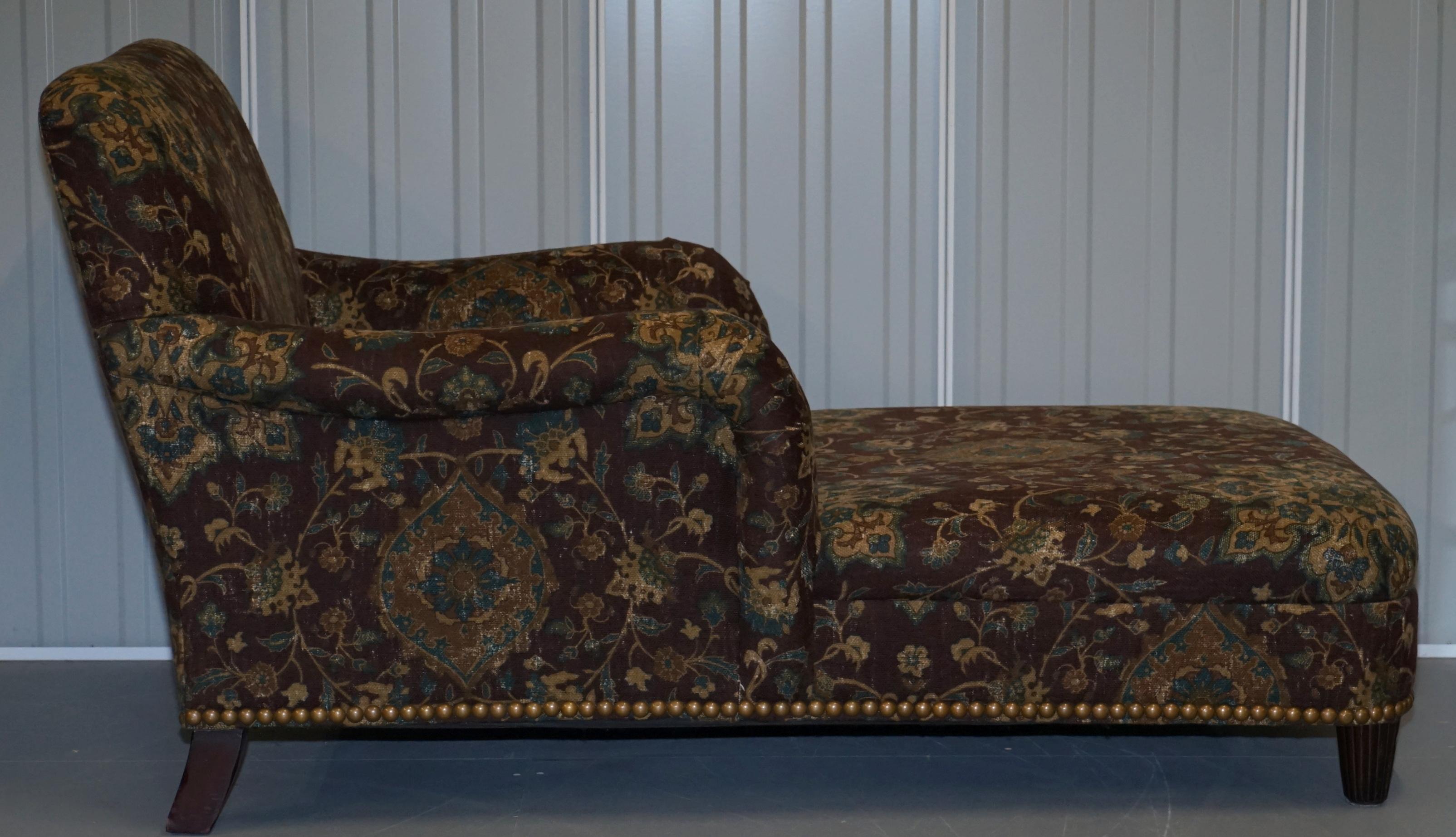 Large Oversized Ralph Lauren Chaise Lounge Sofa Armchair Floral Upholstery 6