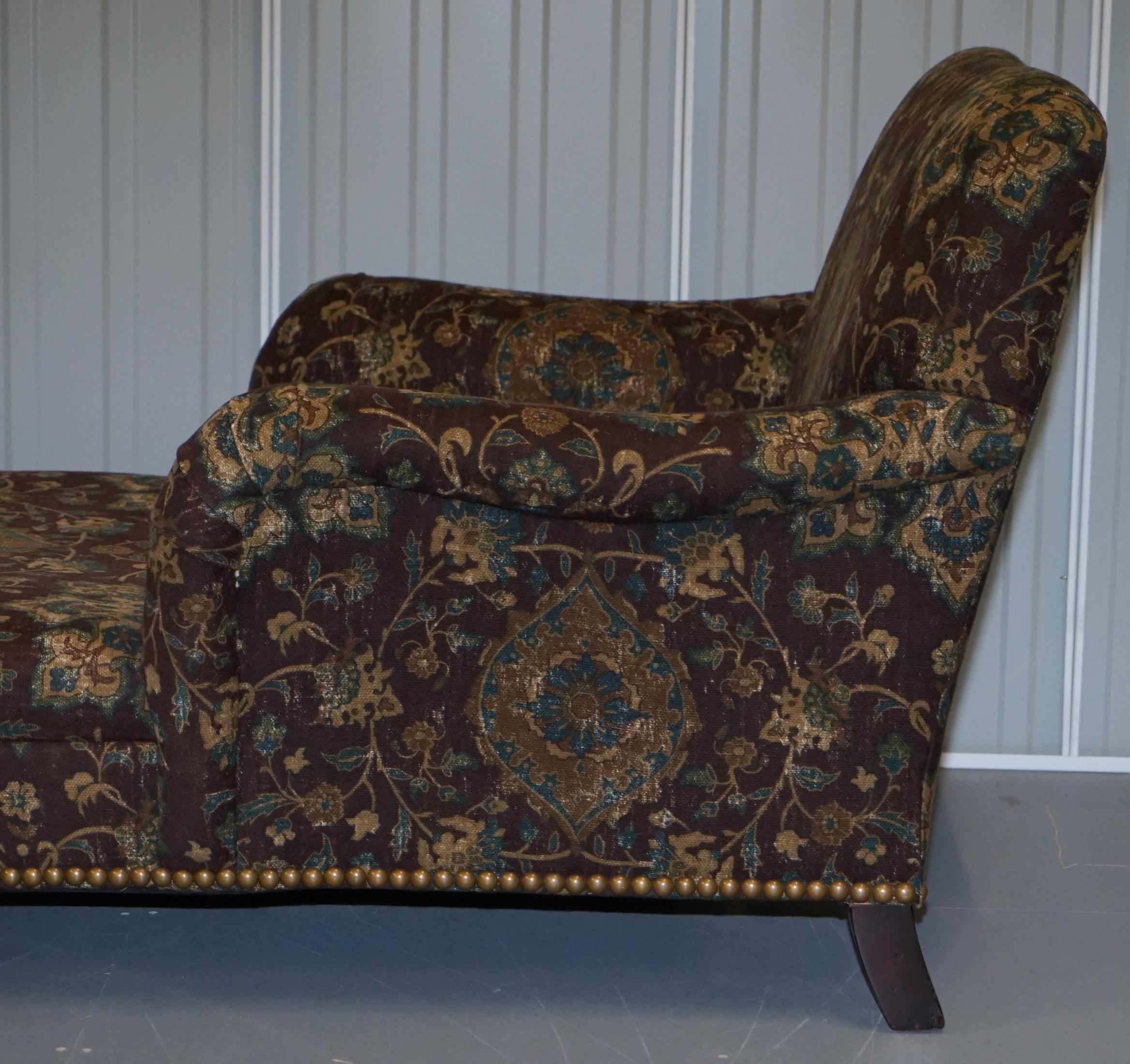 Large Oversized Ralph Lauren Chaise Lounge Sofa Armchair Floral Upholstery 10
