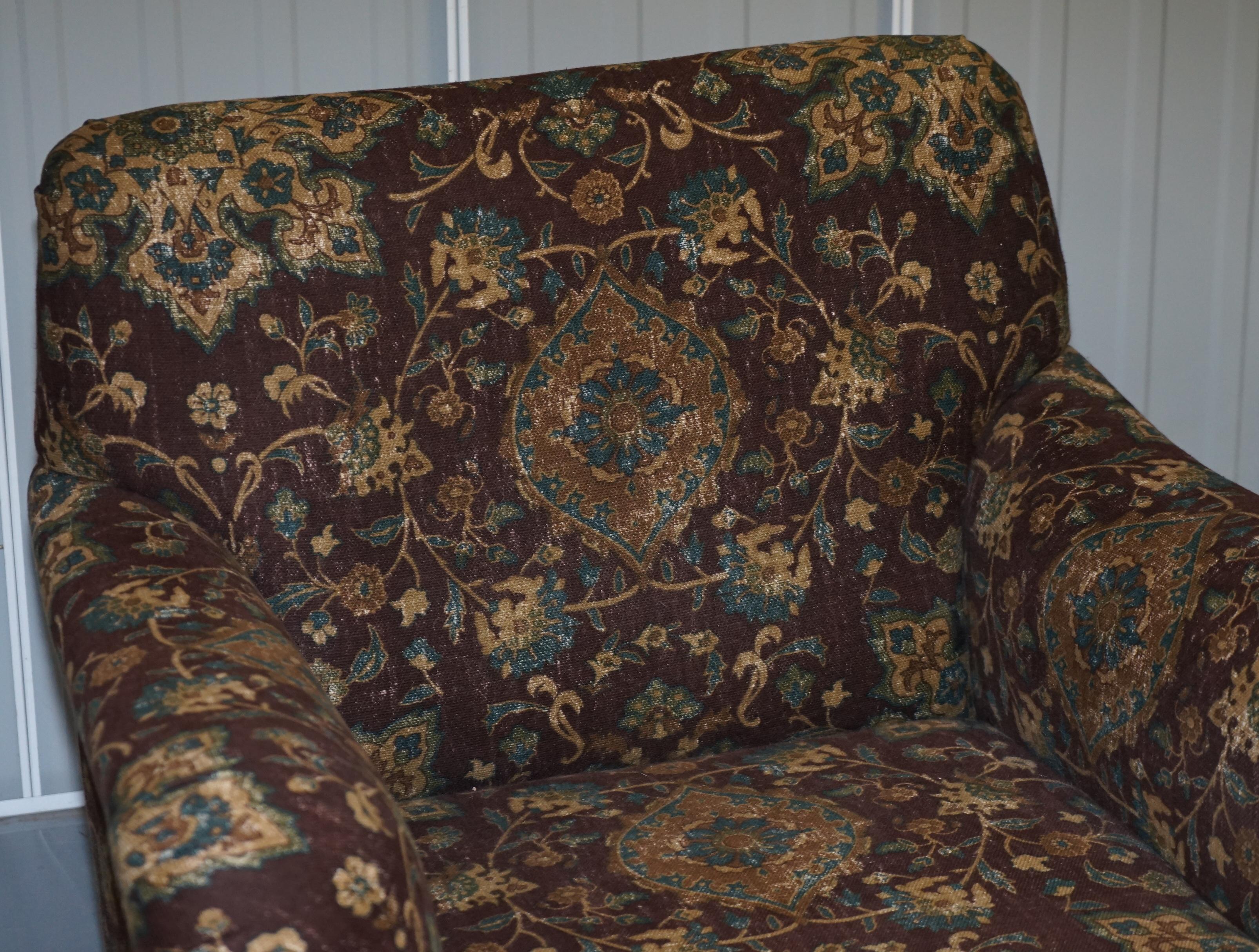 Hand-Crafted Large Oversized Ralph Lauren Chaise Lounge Sofa Armchair Floral Upholstery