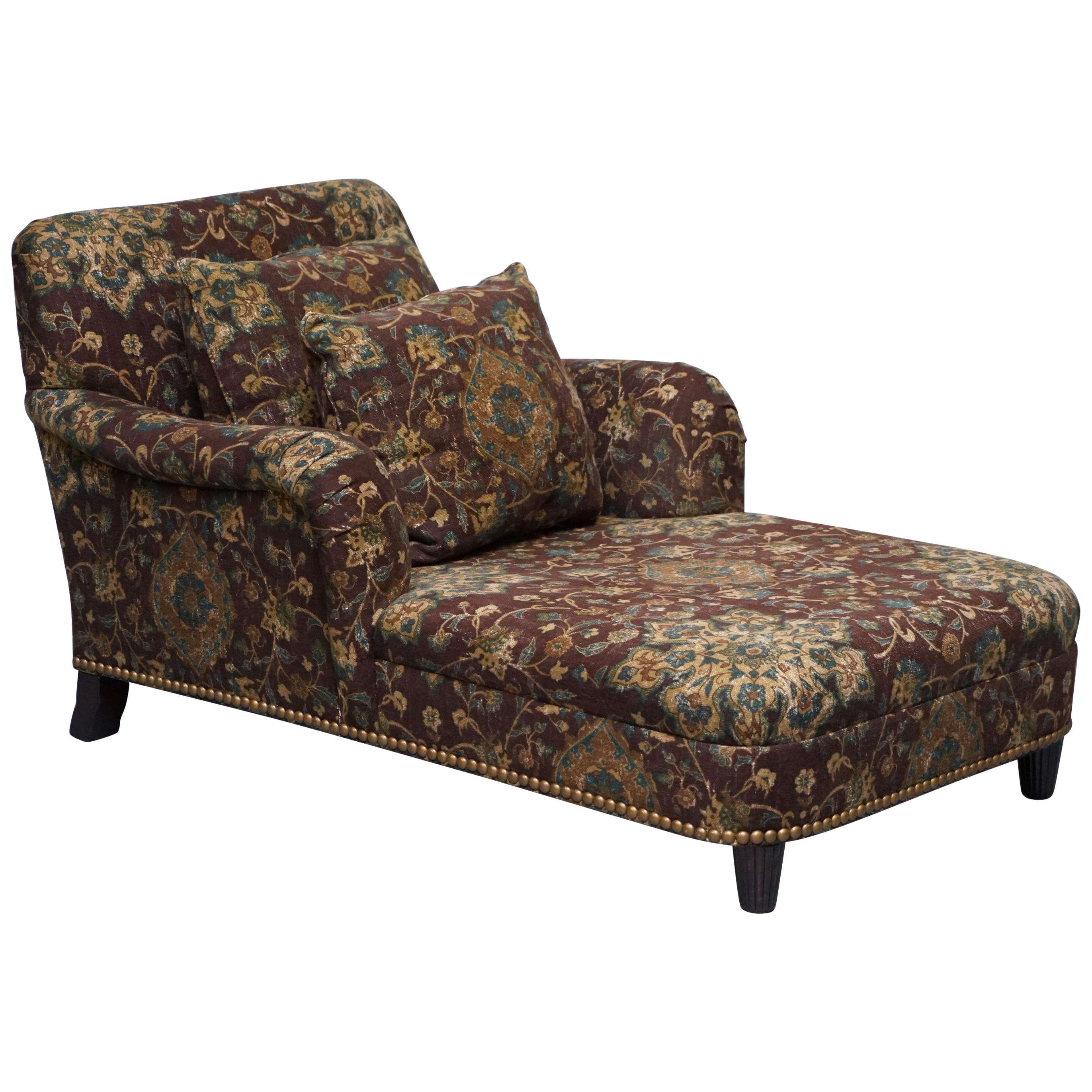 Large Oversized Ralph Lauren Chaise Lounge Sofa Armchair Floral Upholstery