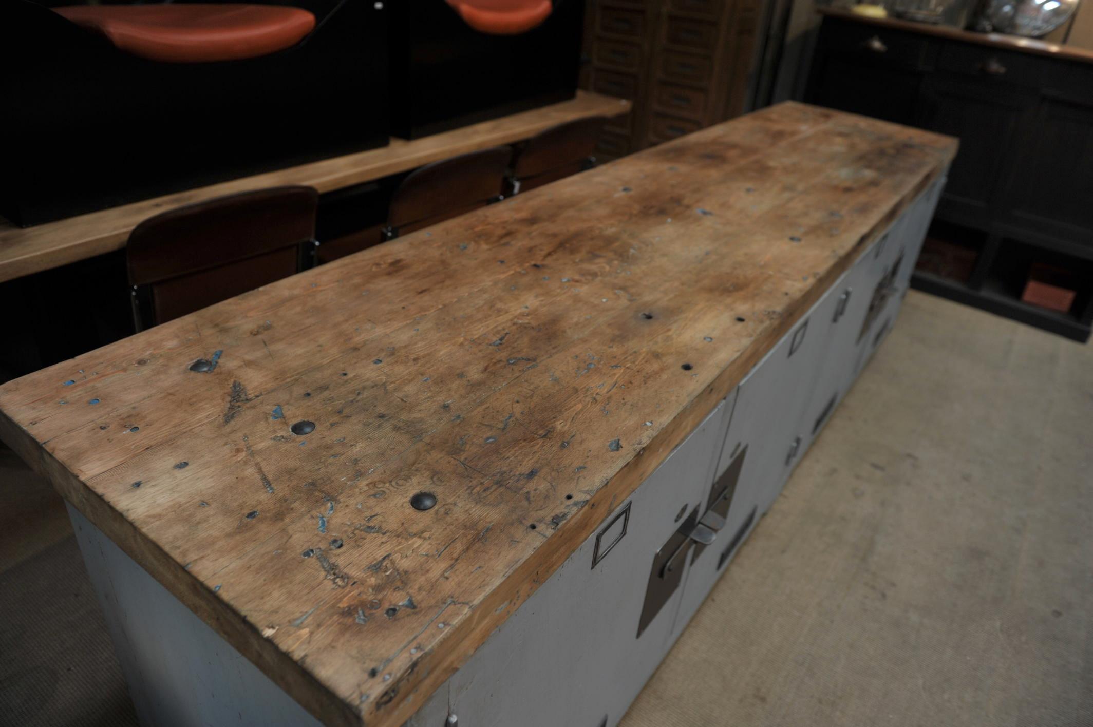 Larg French Factory Workbench Cabinet, circa 1940 4